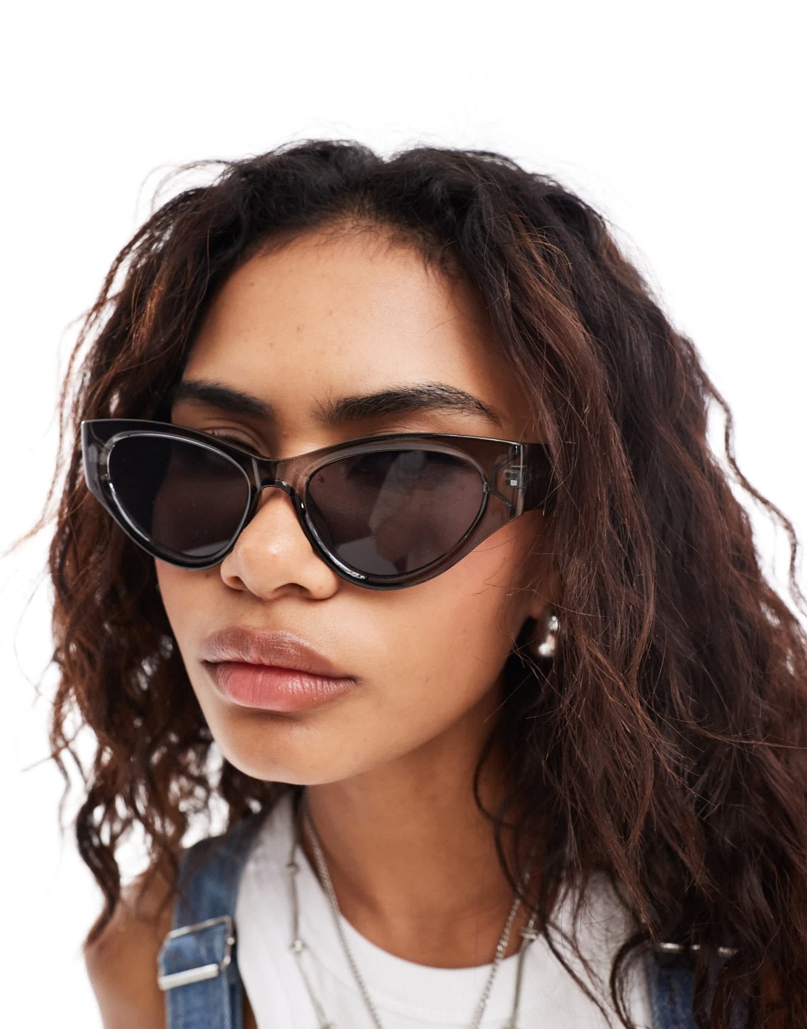 Monki cat eye oval acetate sunglasses in grey - ASOS Sample Sale EU Store