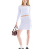 Monki co-ord mini fluffy knit skirt in light blue