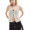 Monki crochet waistcoat vest in beige