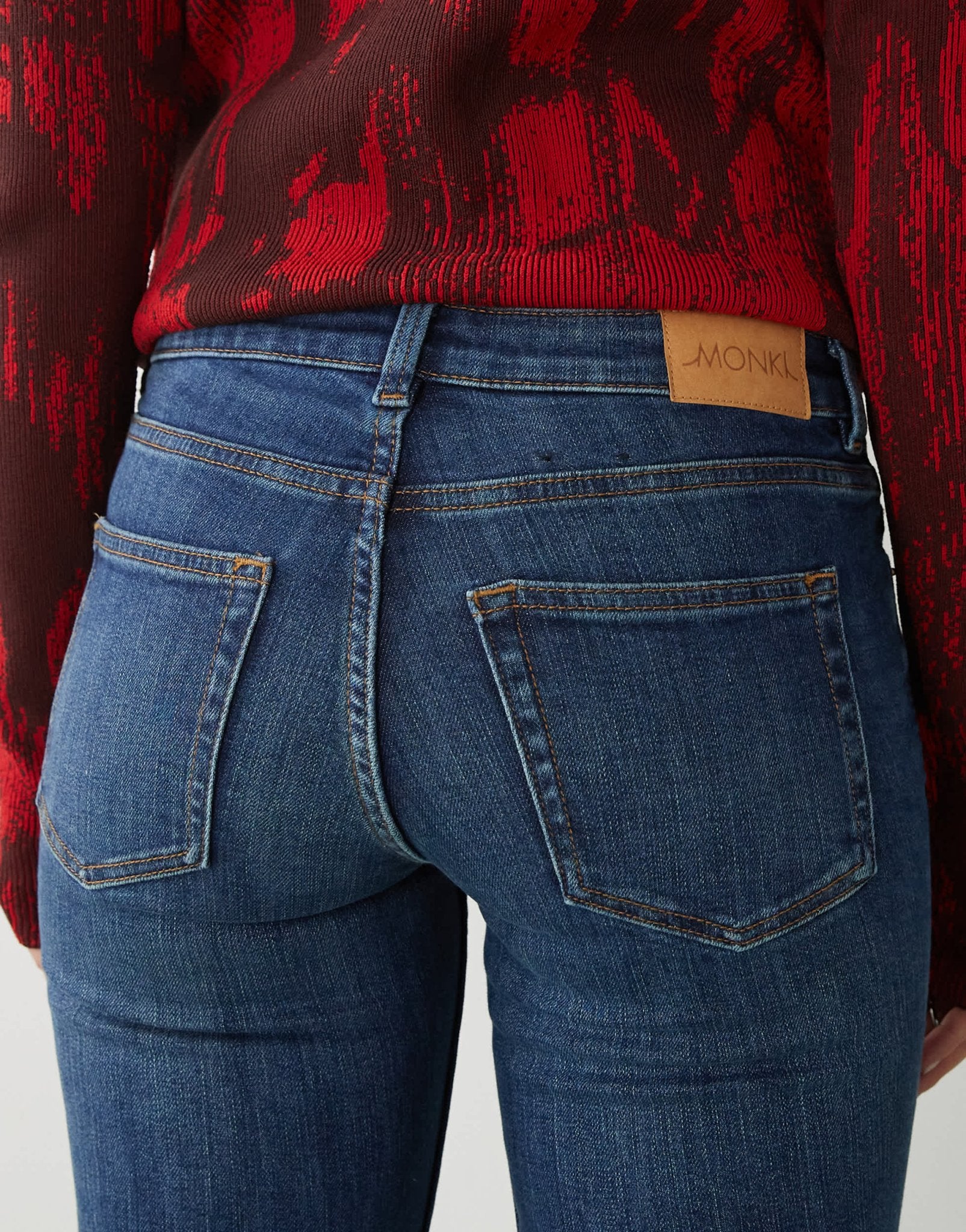 Monki Katsumi low waist boot cut flare jeans in dark ocean blue wash - ASOS Sample Sale EU Store