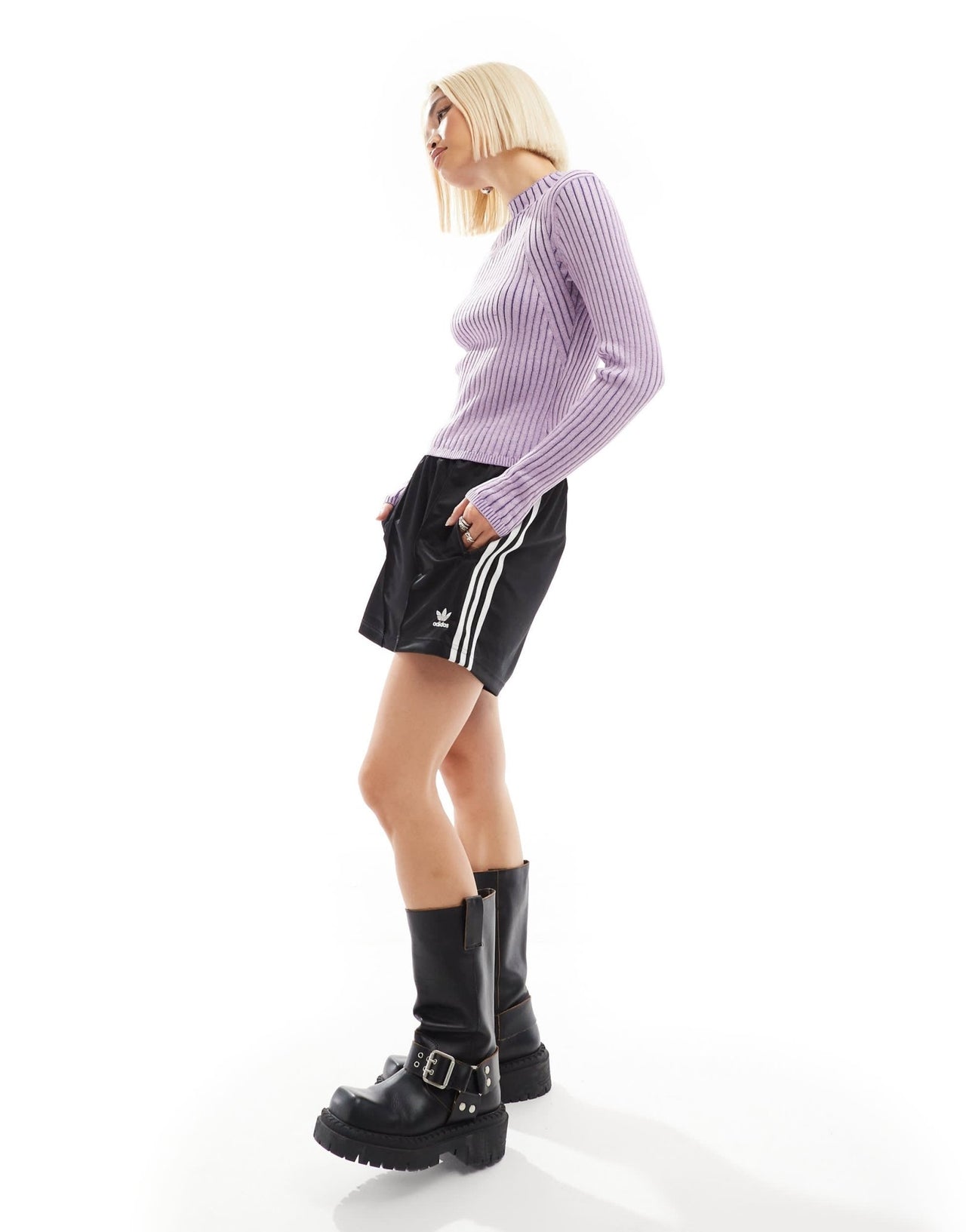 Monki long sleeve knitted two tone top in pink and purple - ASOS Sample Sale EU Store