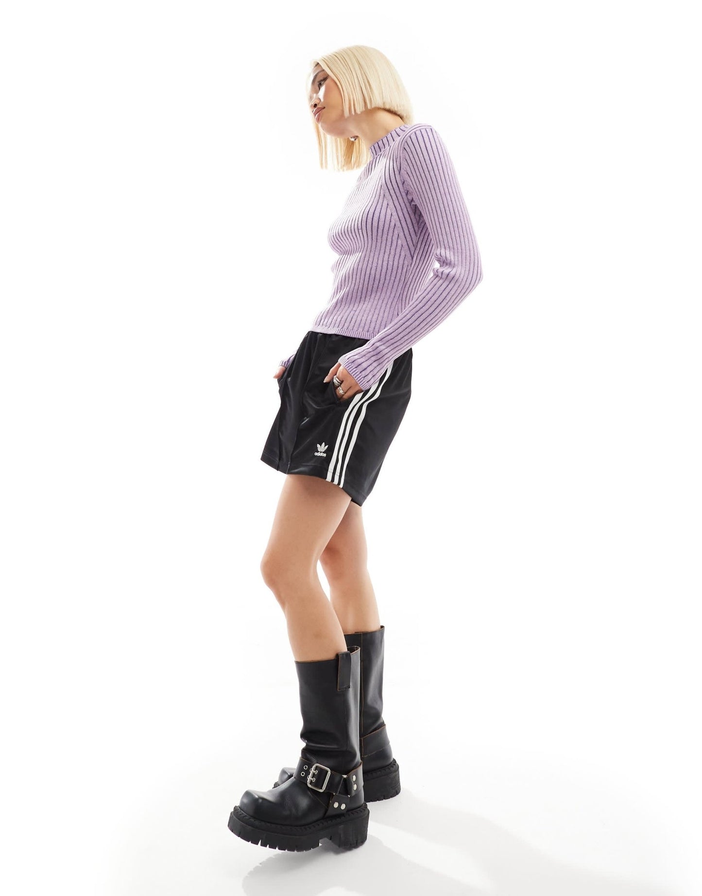 Monki long sleeve knitted two tone top in pink and purple - ASOS Sample Sale EU Store