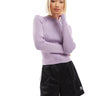 Monki long sleeve knitted two tone top in pink and purple