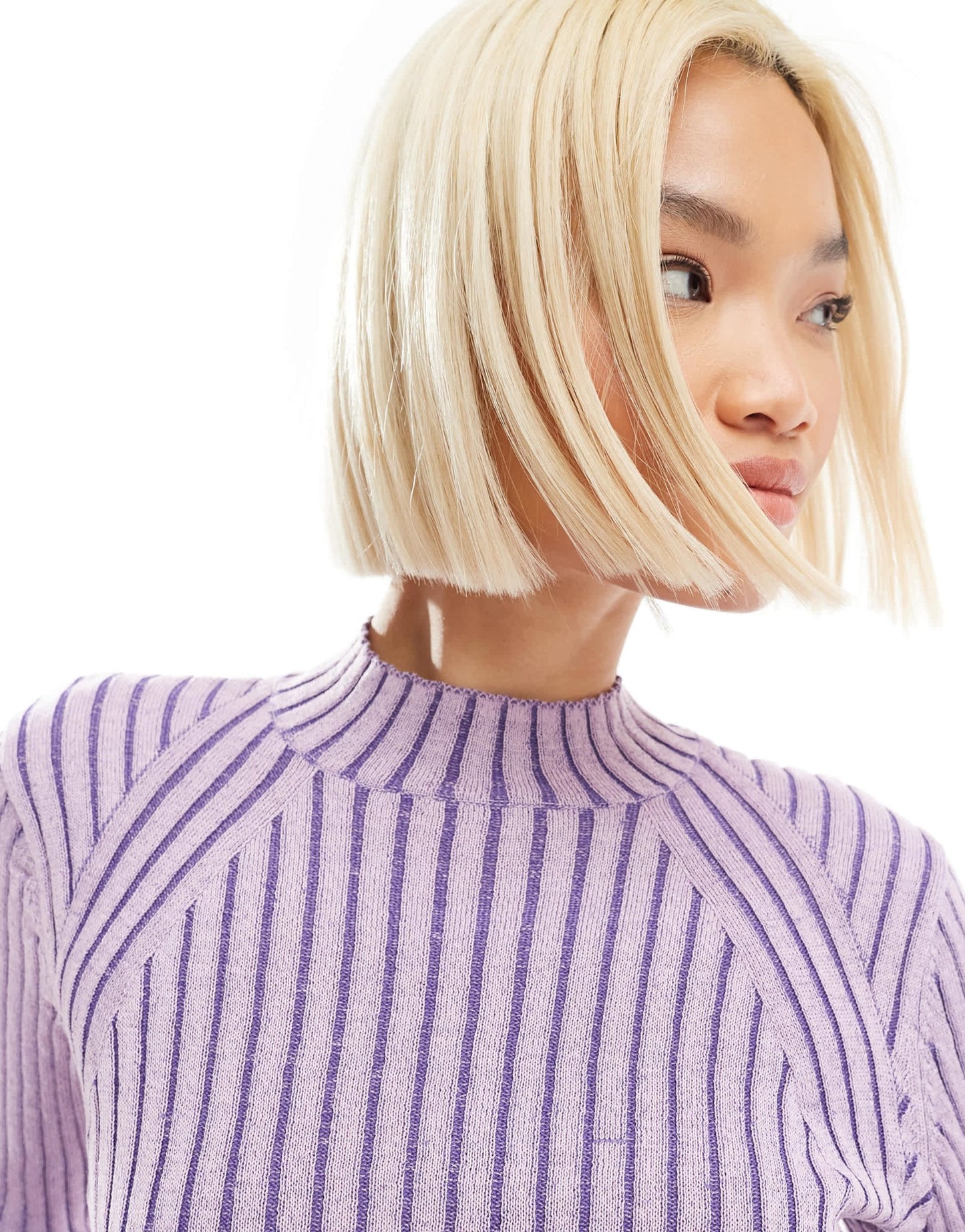 Monki long sleeve knitted two tone top in pink and purple - ASOS Sample Sale EU Store