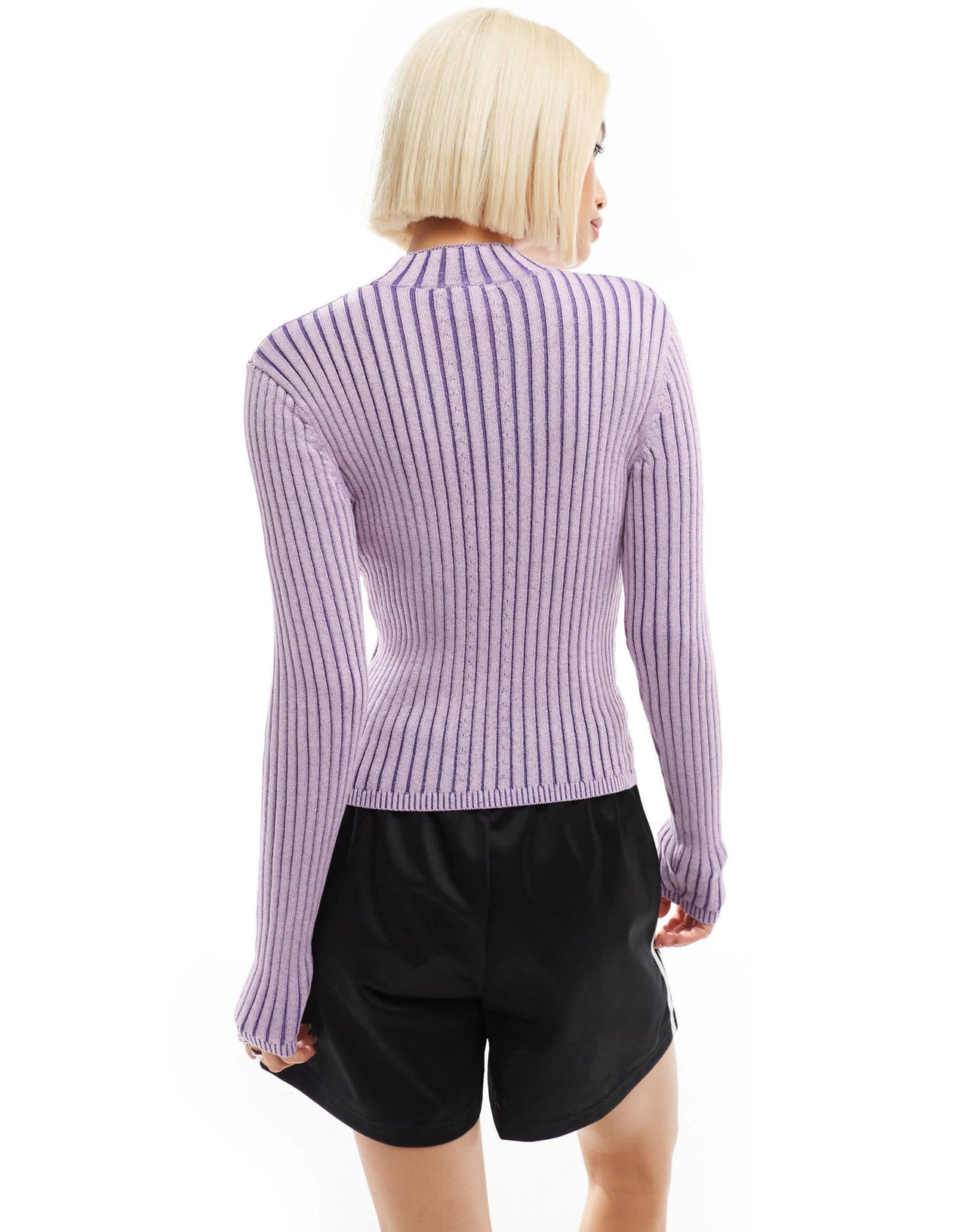 Monki long sleeve knitted two tone top in pink and purple - ASOS Sample Sale EU Store