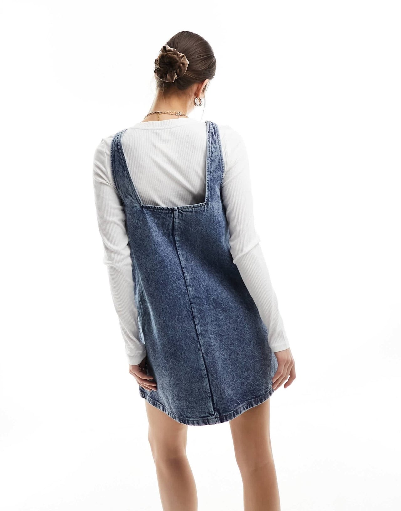Monki mini denim dungaree dress in soft acid blue wash - ASOS Sample Sale EU Store