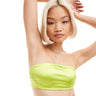 Monki mix and match bandeau bikini top in metallic lime green