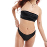 Monki mix and match bikini thong in metallic black