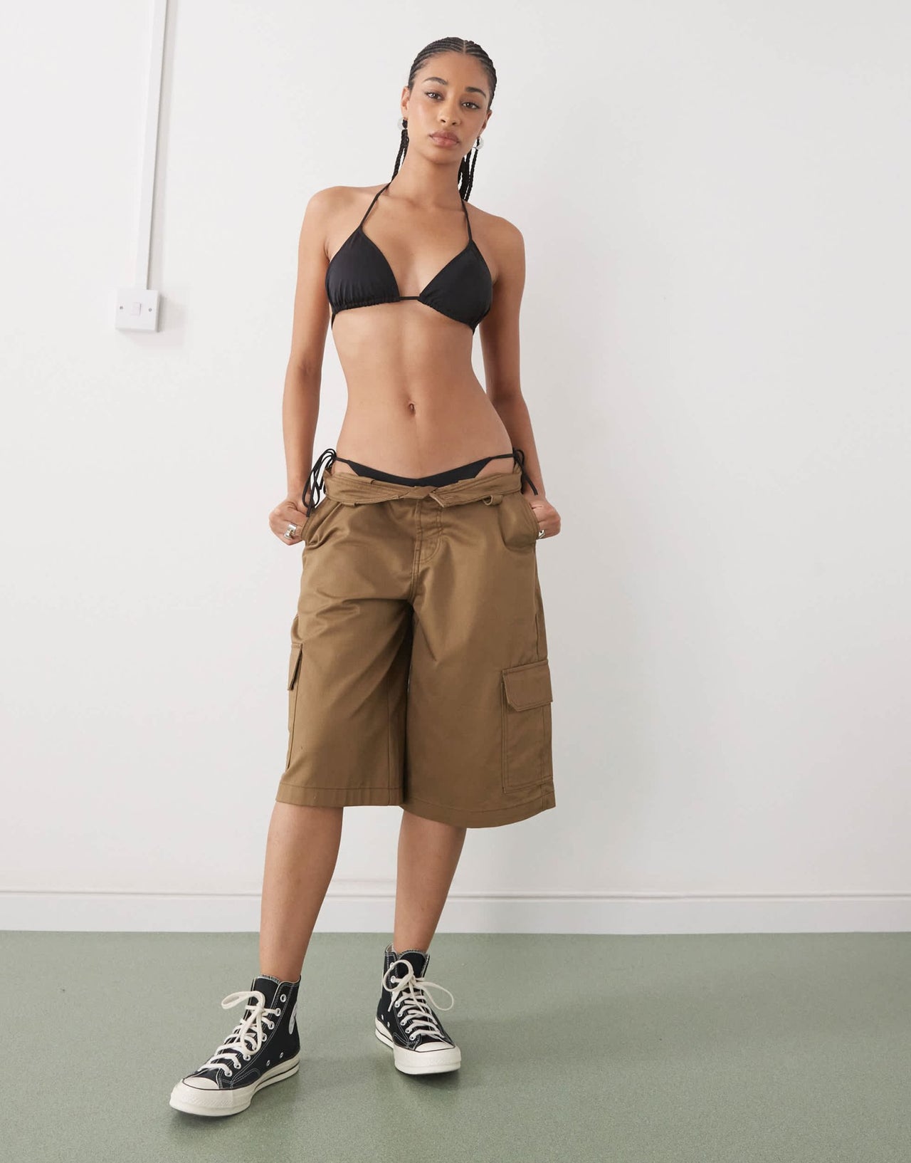 Monki mix and match tie side bikini bottom in black - ASOS Sample Sale EU Store