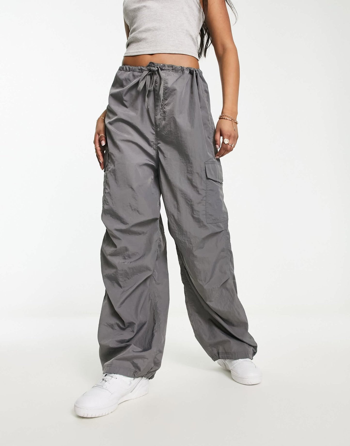 Monki parachute trousers in grey - ASOS Sample Sale EU Store