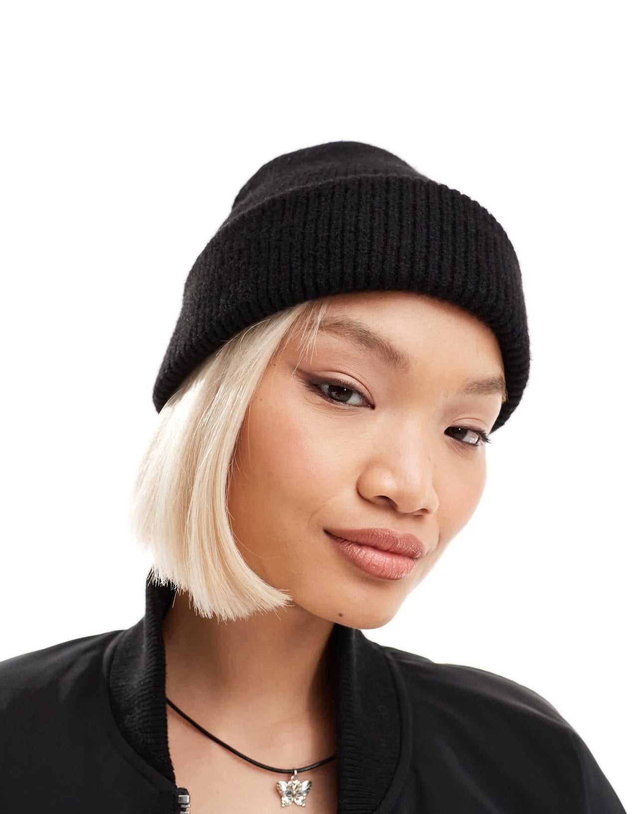 Monki ribbed beanie hat in black - ASOS Sample Sale EU Store