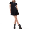 Vestido mini de jersey de manga corta con falda en línea A Monki en negro