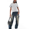 Monki short sleeve t-shirt in grey melange