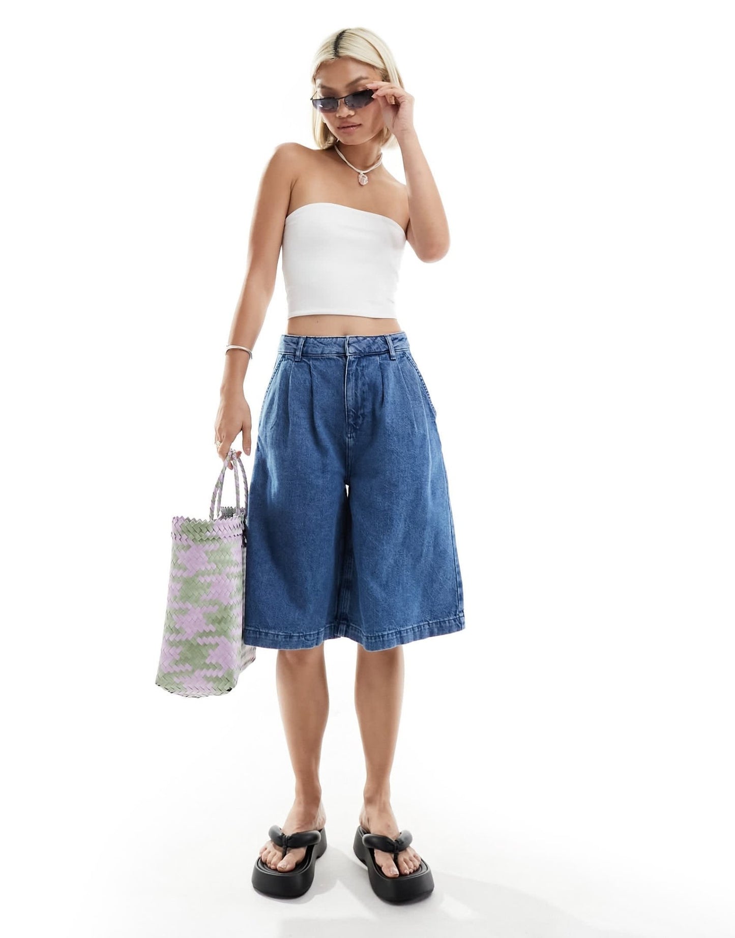 Monki strapless top in white - ASOS Sample Sale EU Store