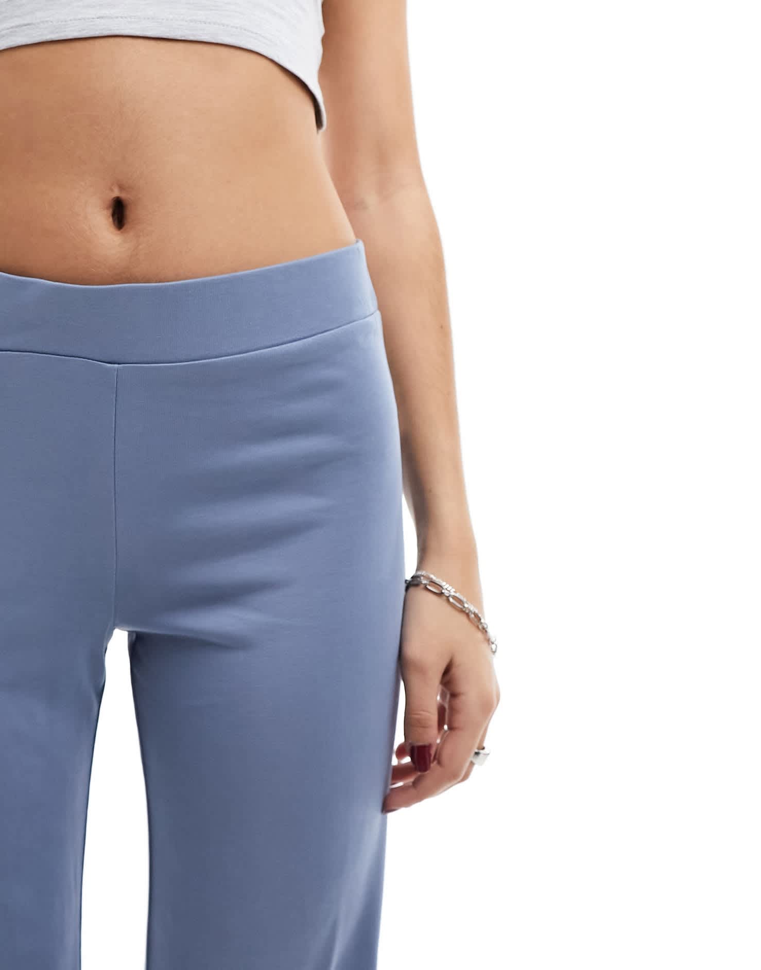 Monki super soft wide leg trousers in dusty blue - ASOS Sample Sale EU Store