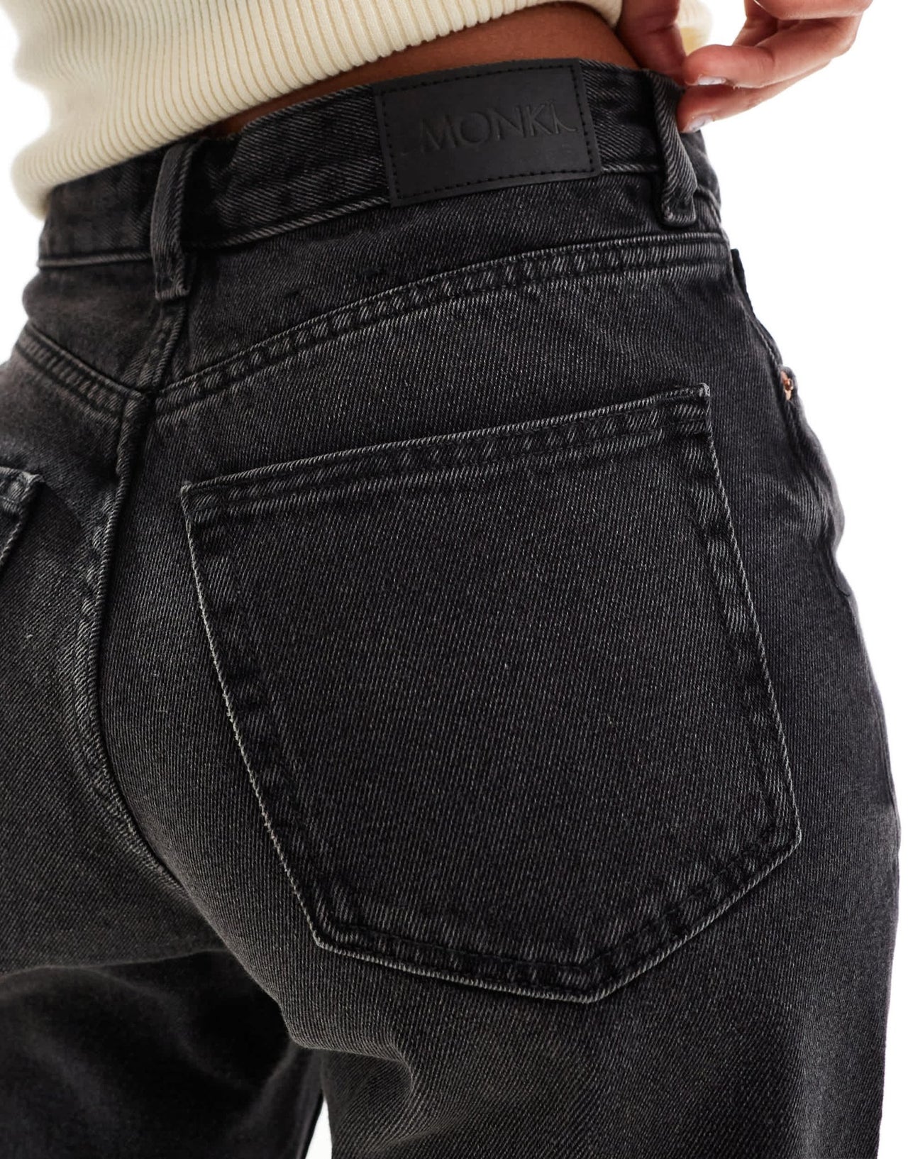 Monki Taiki high waist balloon leg jeans in washed black - ASOS Sample Sale EU Store