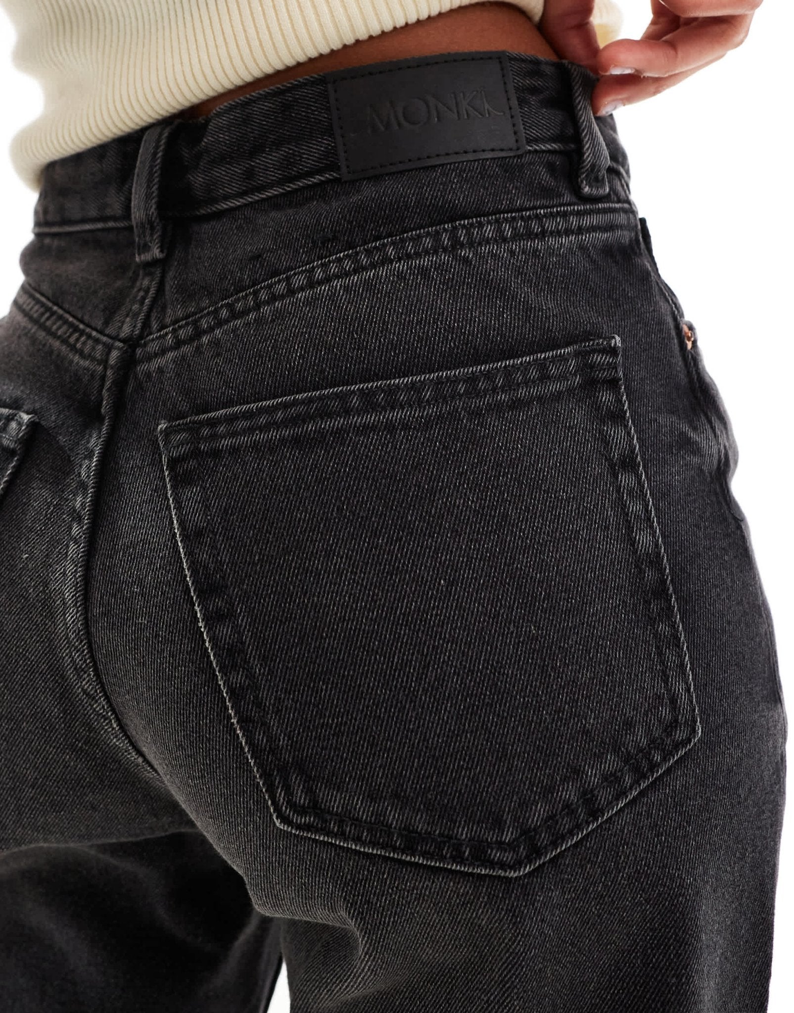 Monki Taiki high waist balloon leg jeans in washed black - ASOS Sample Sale EU Store