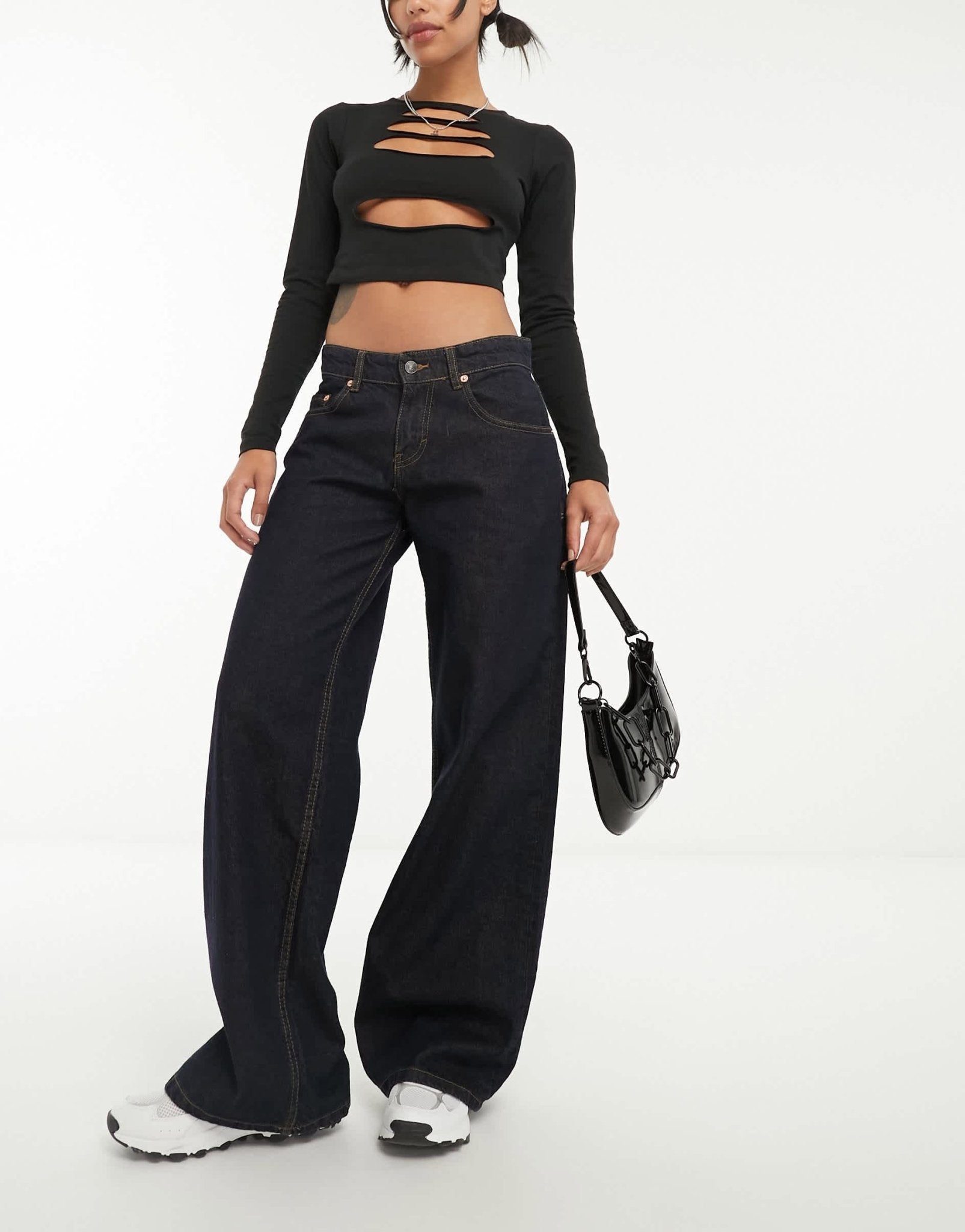 Motel roomy wide leg low rise jeans in indigo - ASOS Sample Sale EU Store