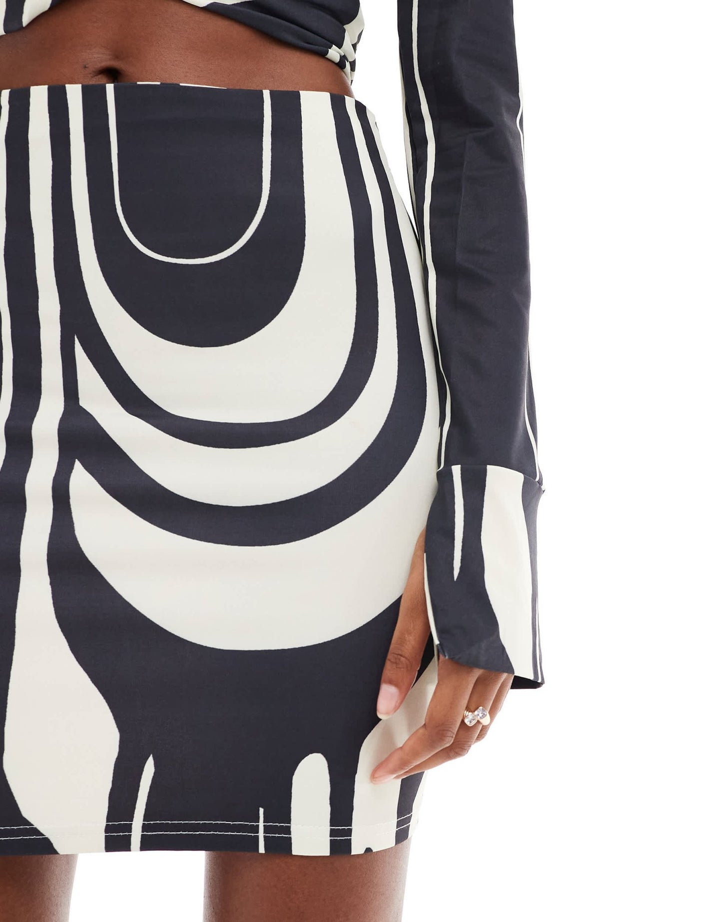 Murci mini skirt co - ord in abstract mono print - ASOS Sample Sale EU Store