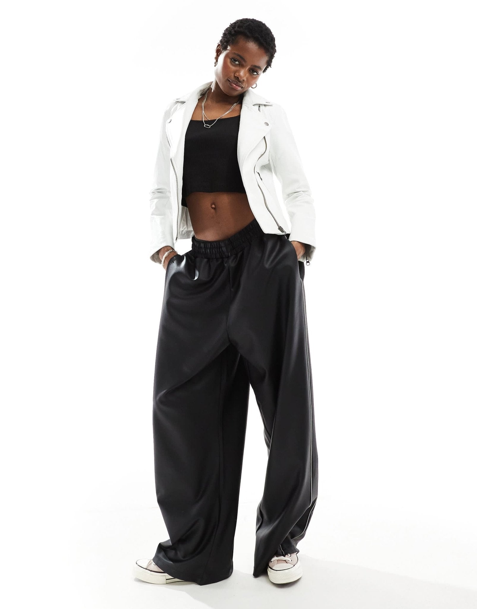 Muubaa classic leather biker jacket in stone - ASOS Sample Sale EU Store
