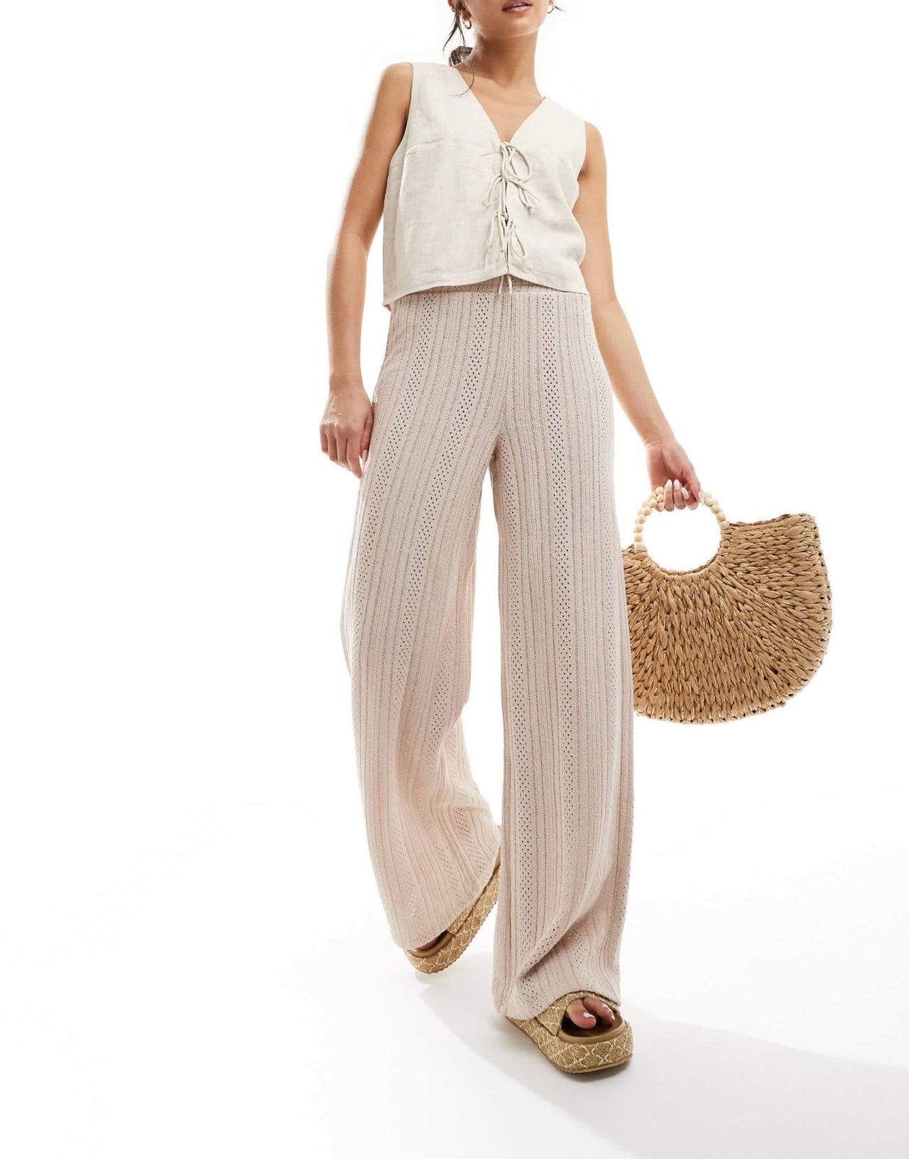 NA - KD crochet trousers in beige - ASOS Sample Sale EU Store