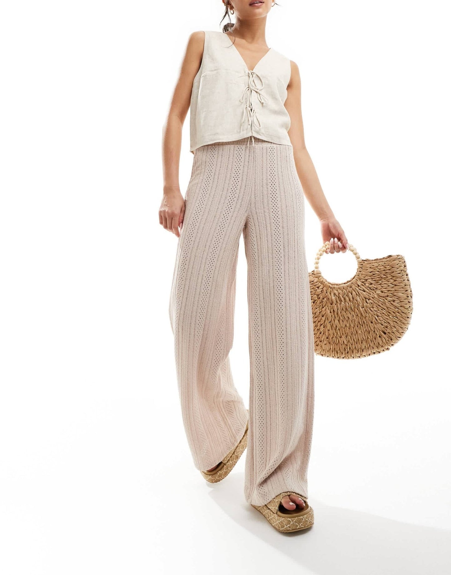 NA - KD crochet trousers in beige - ASOS Sample Sale EU Store
