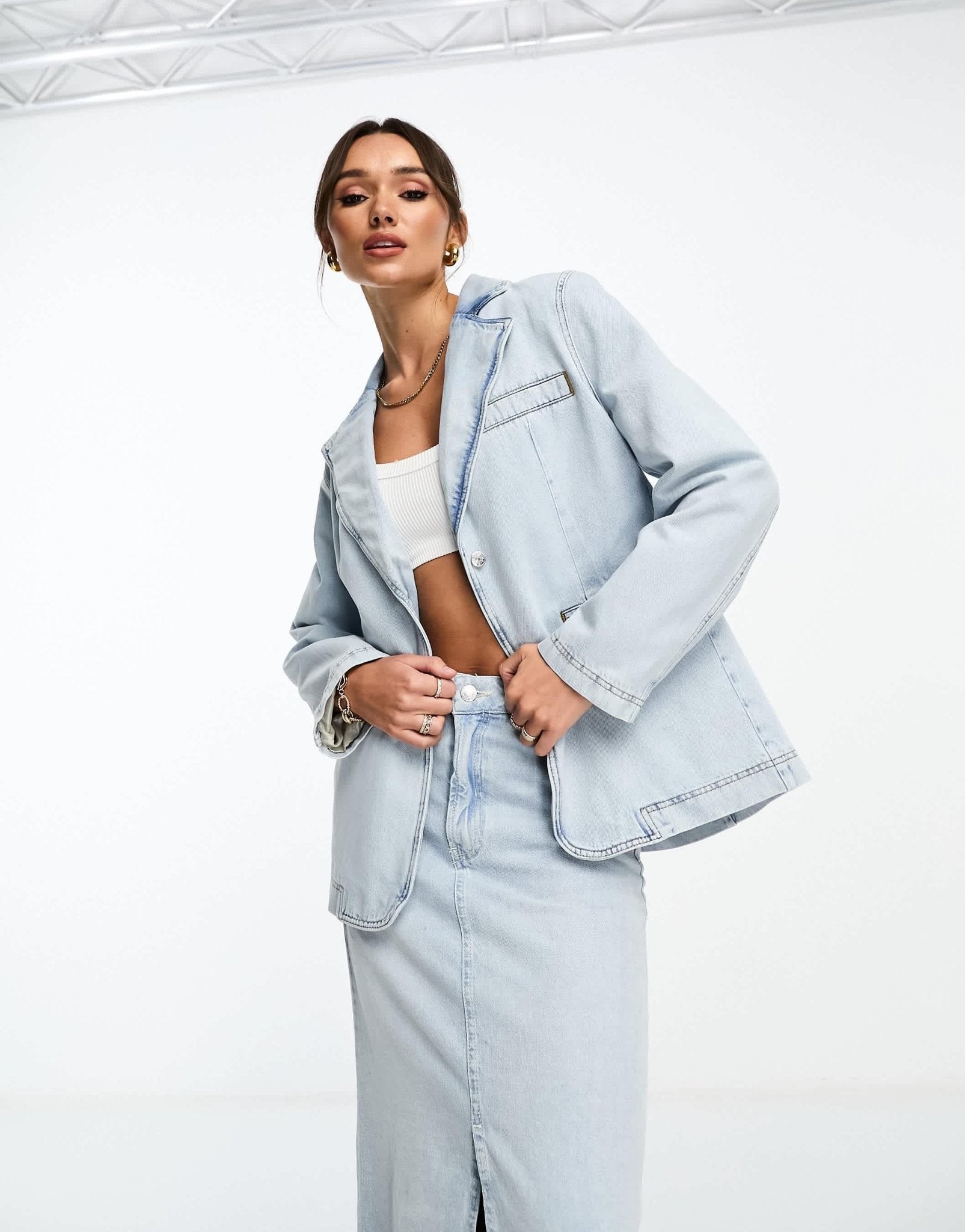 NA - KD denim blazer in light blue wash - ASOS Sample Sale EU Store
