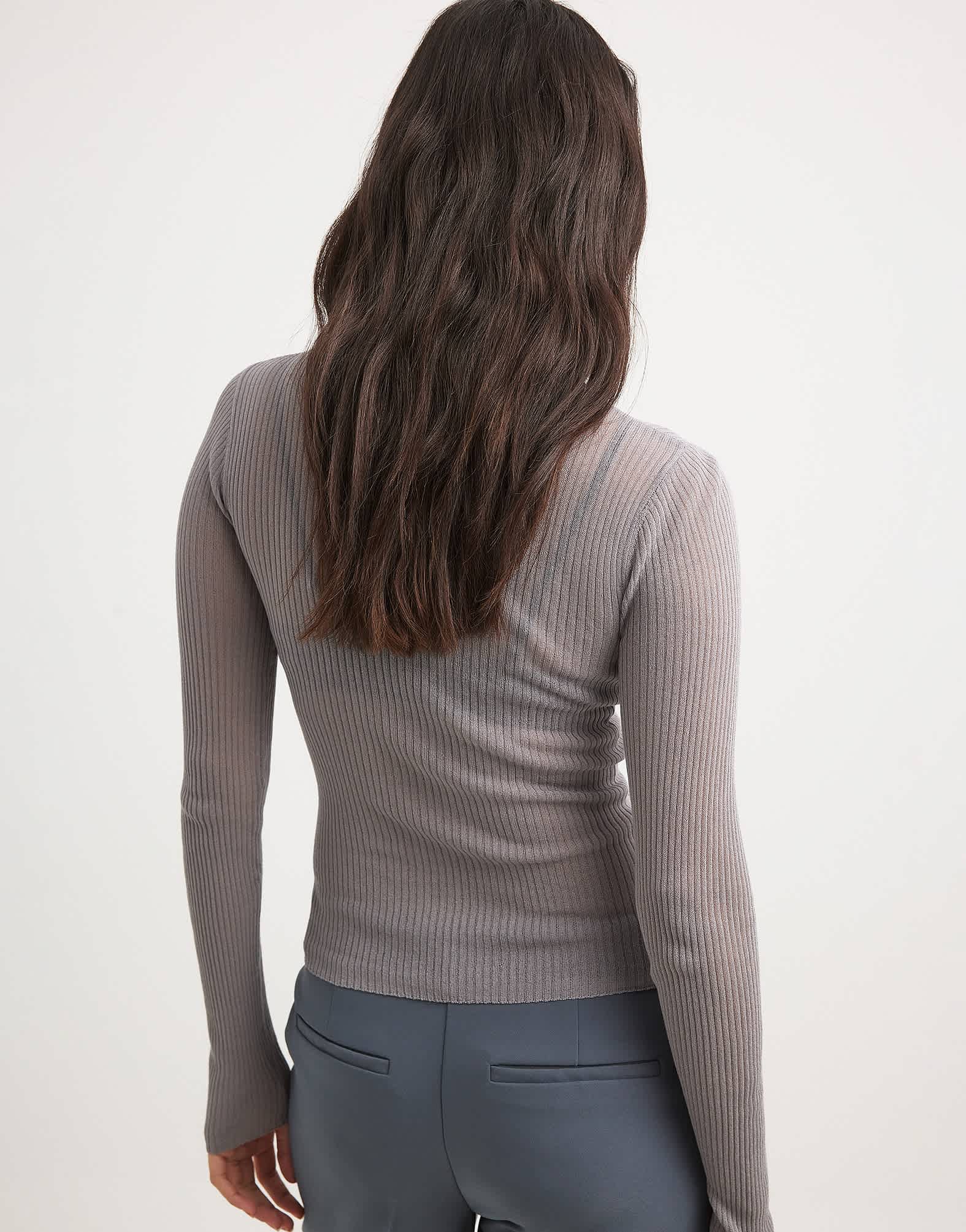 NA - KD high neck fine knit top in grey - ASOS Sample Sale EU Store