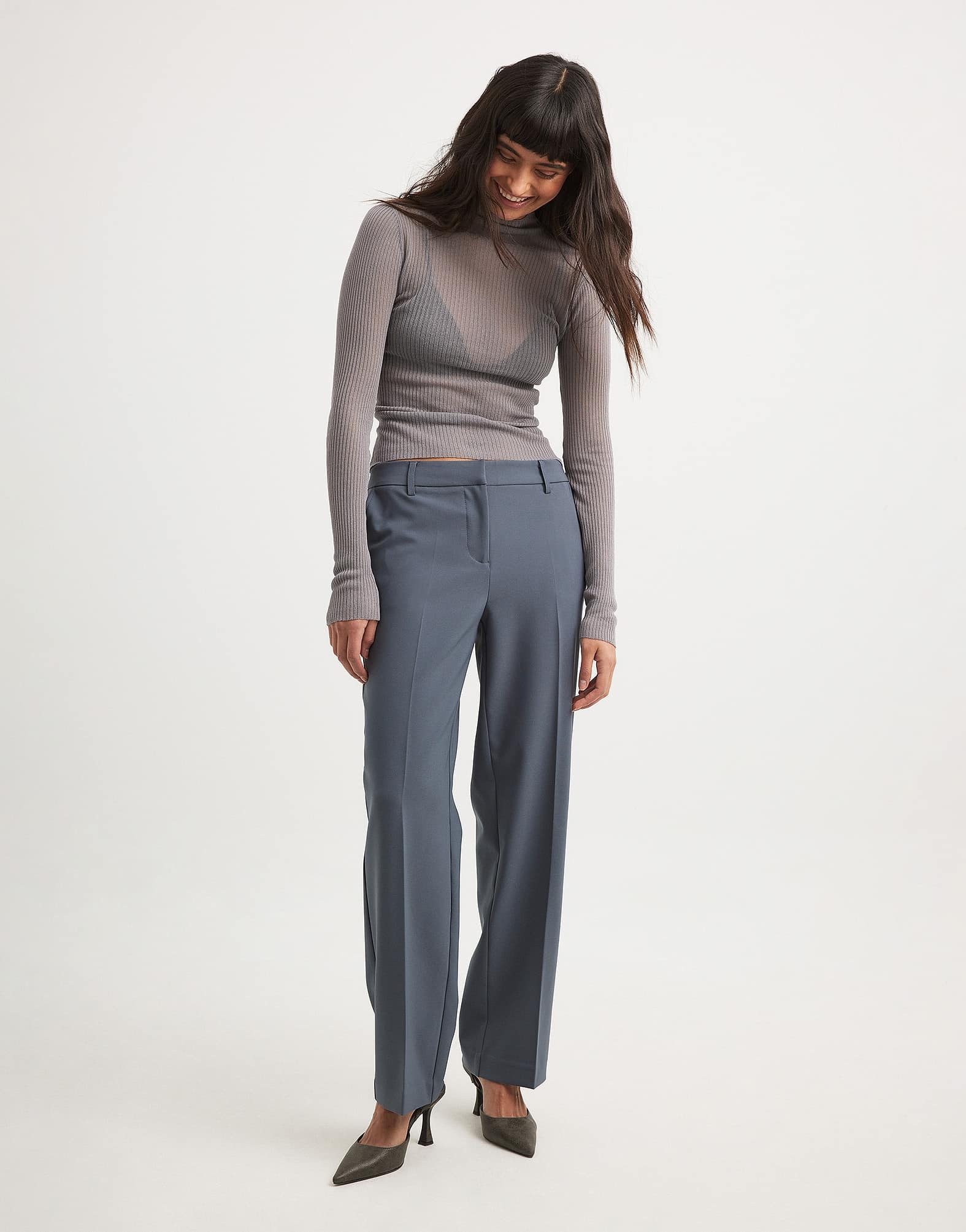 NA - KD high neck fine knit top in grey - ASOS Sample Sale EU Store