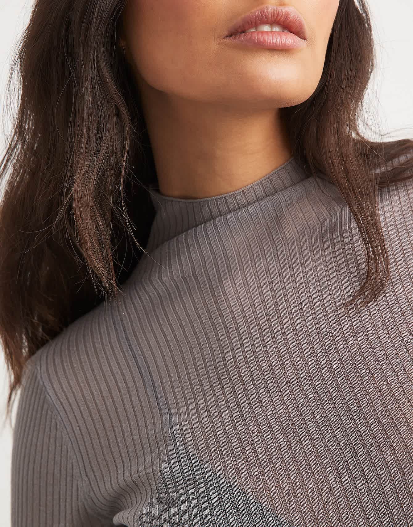 NA - KD high neck fine knit top in grey - ASOS Sample Sale EU Store