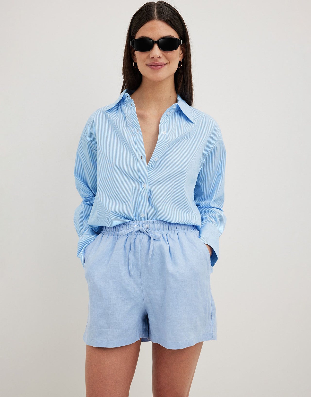 NA - KD linen shorts in blue - ASOS Sample Sale EU Store