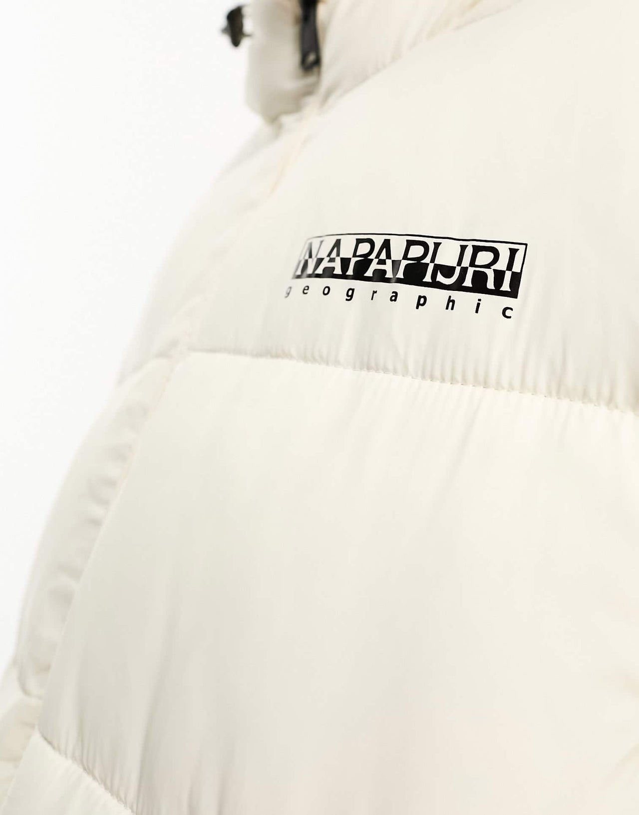 Napapijri Box Mid length water - repellent hooded puffer jacket in cream - ASOS Sample Sale EU Store