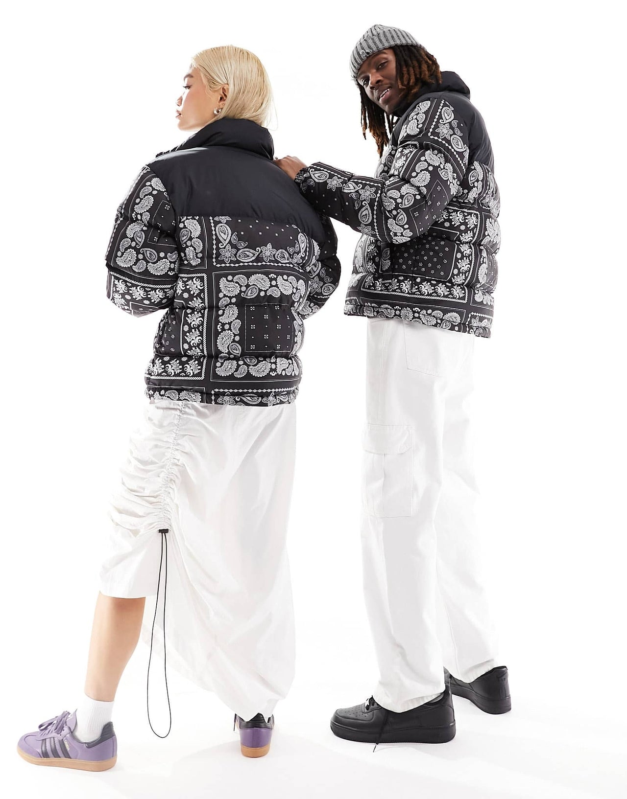 Napapijri puffer jacket in black paisley bandana print - ASOS Sample Sale EU Store