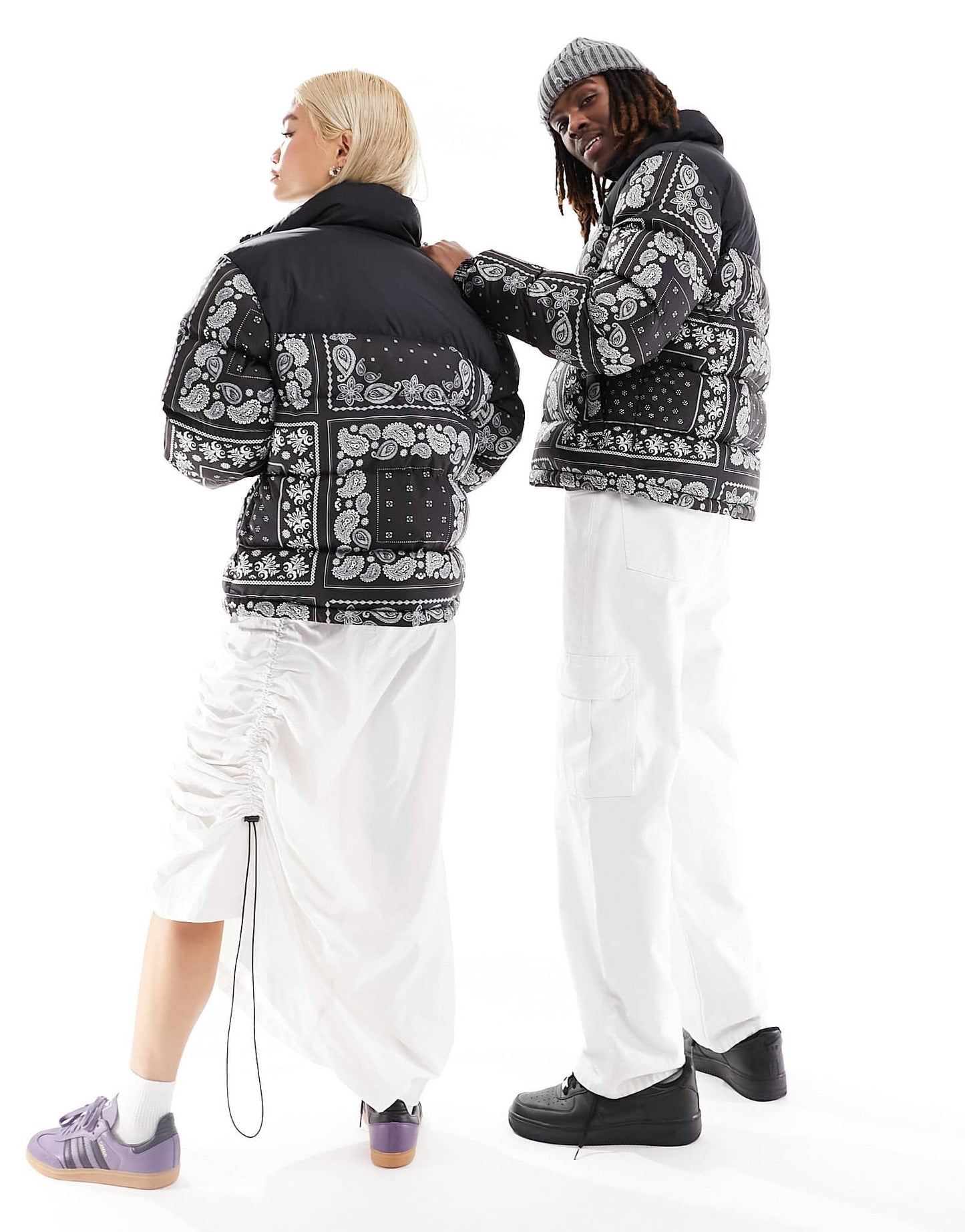 Napapijri puffer jacket in black paisley bandana print - ASOS Sample Sale EU Store