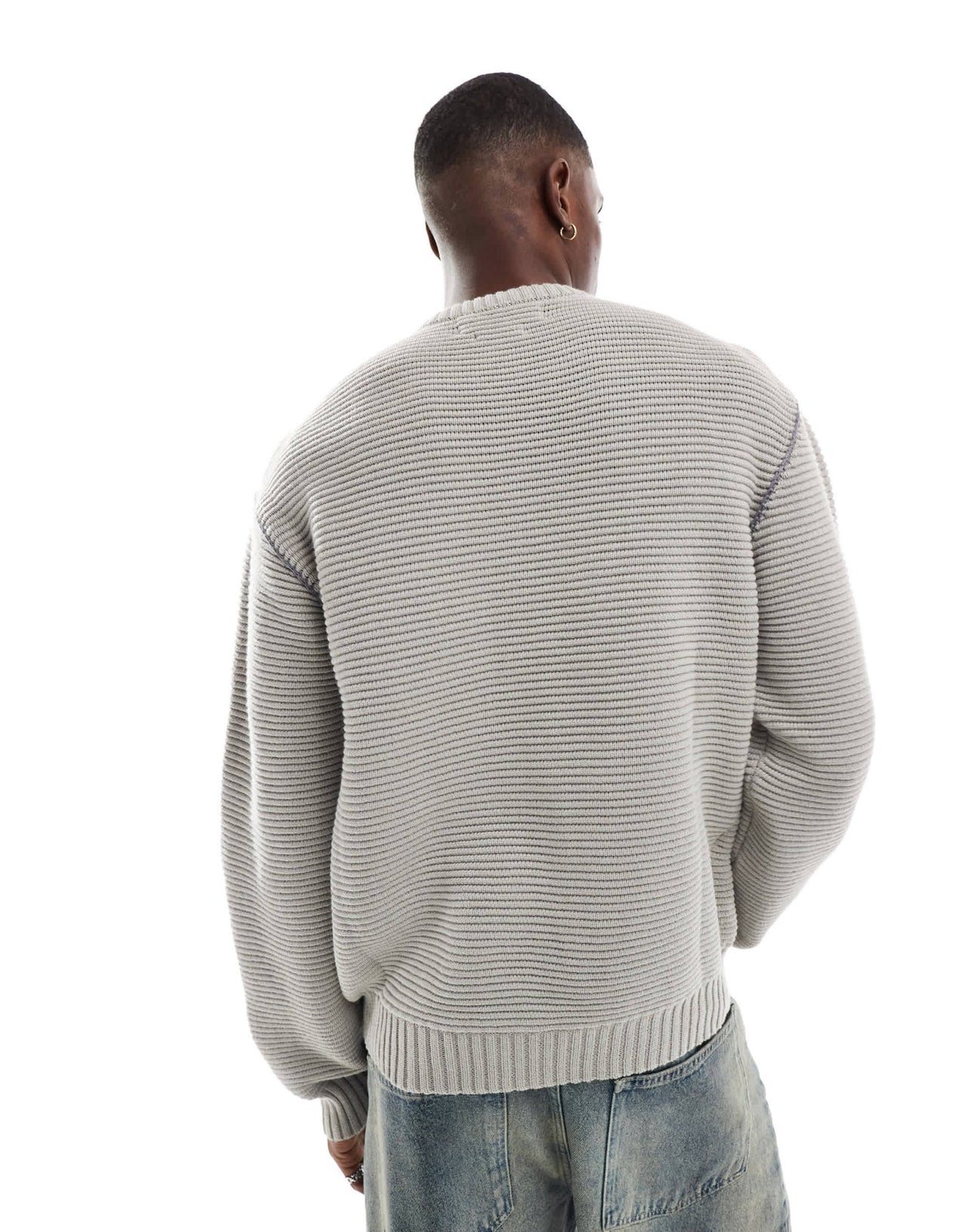 Native Youth chunky rib boxy jumper in grey - ASOS Sample Sale EU Store