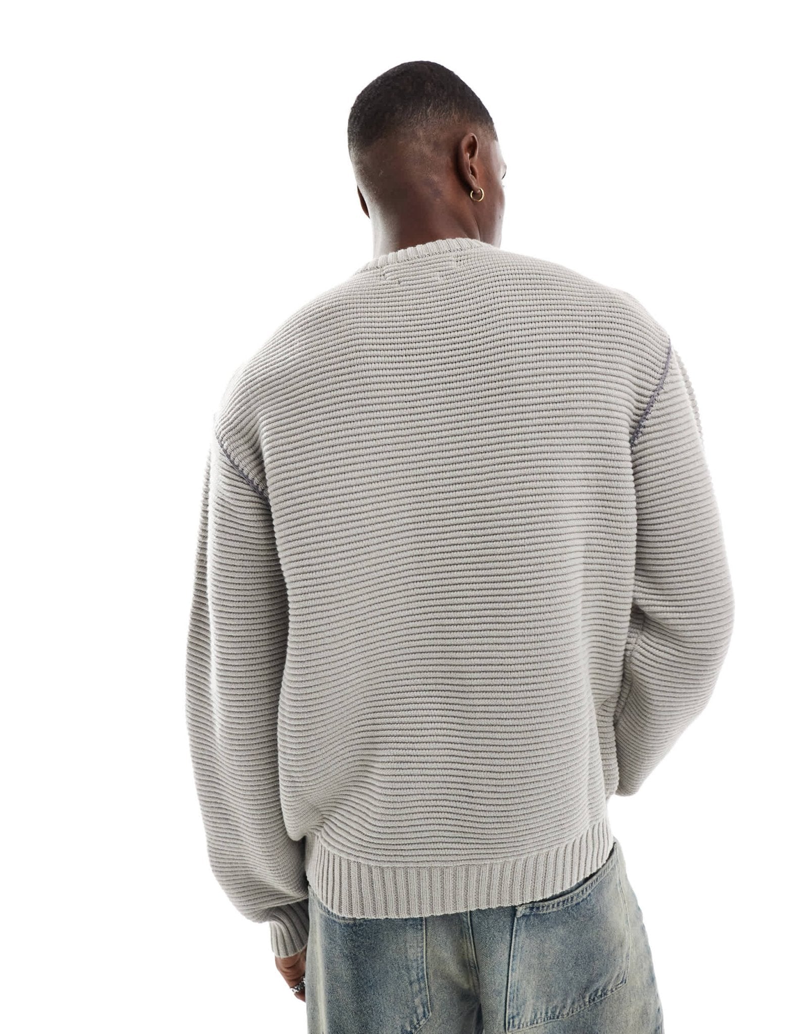 Native Youth chunky rib boxy jumper in grey - ASOS Sample Sale EU Store