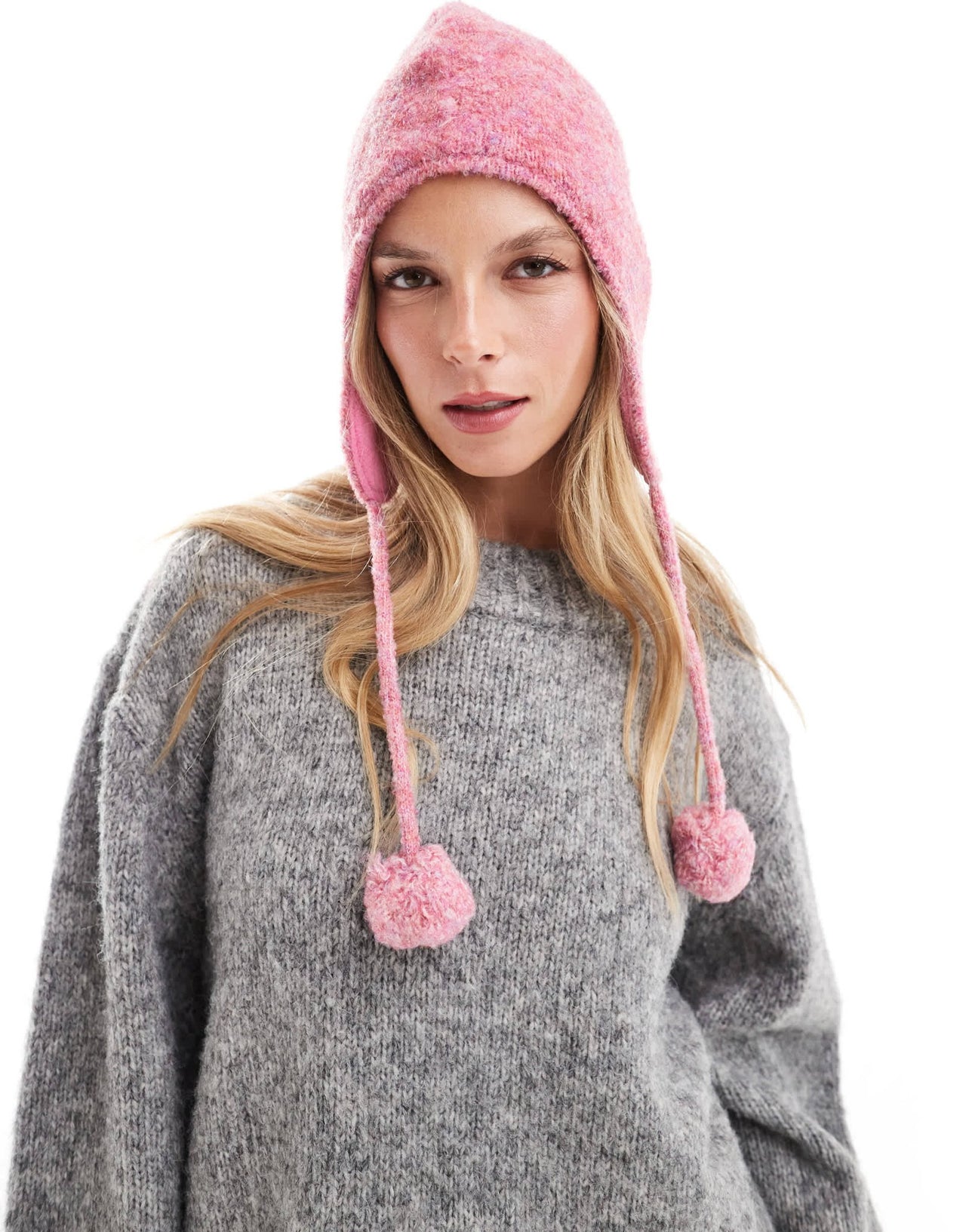Native Youth knitted bonnet hat in pink marl - ASOS Sample Sale EU Store