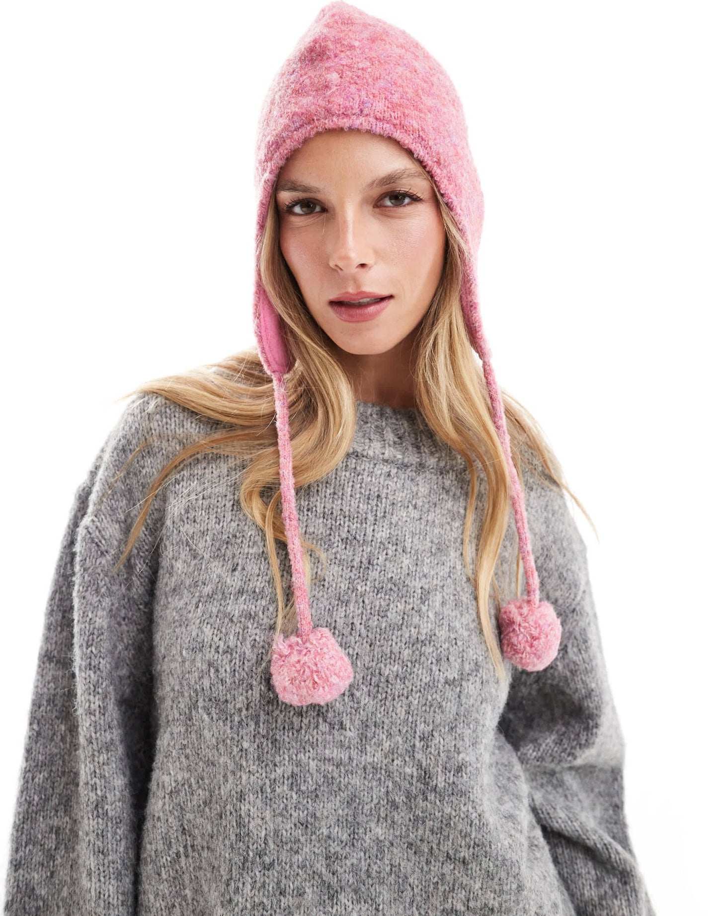 Native Youth knitted bonnet hat in pink marl - ASOS Sample Sale EU Store
