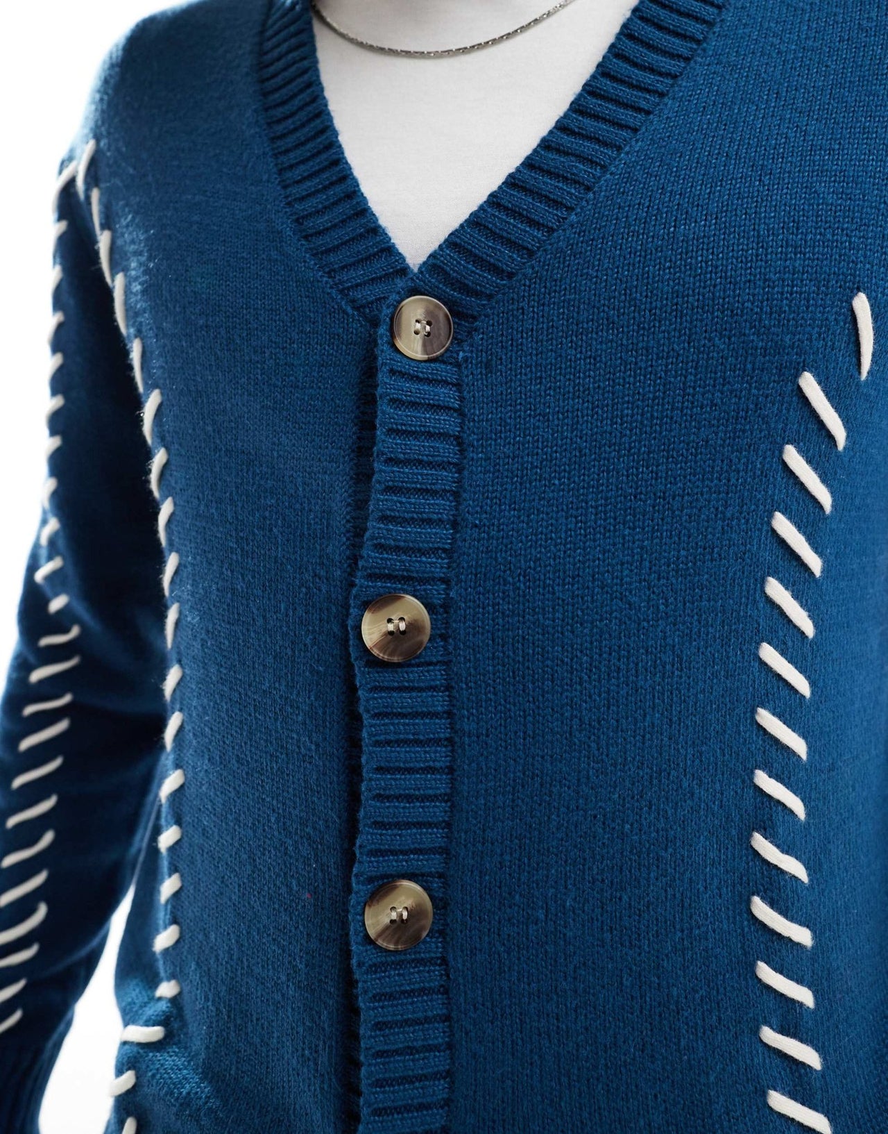 Native Youth lace - up detail relaxed cardigan in teal blue - ASOS Sample Sale EU Store