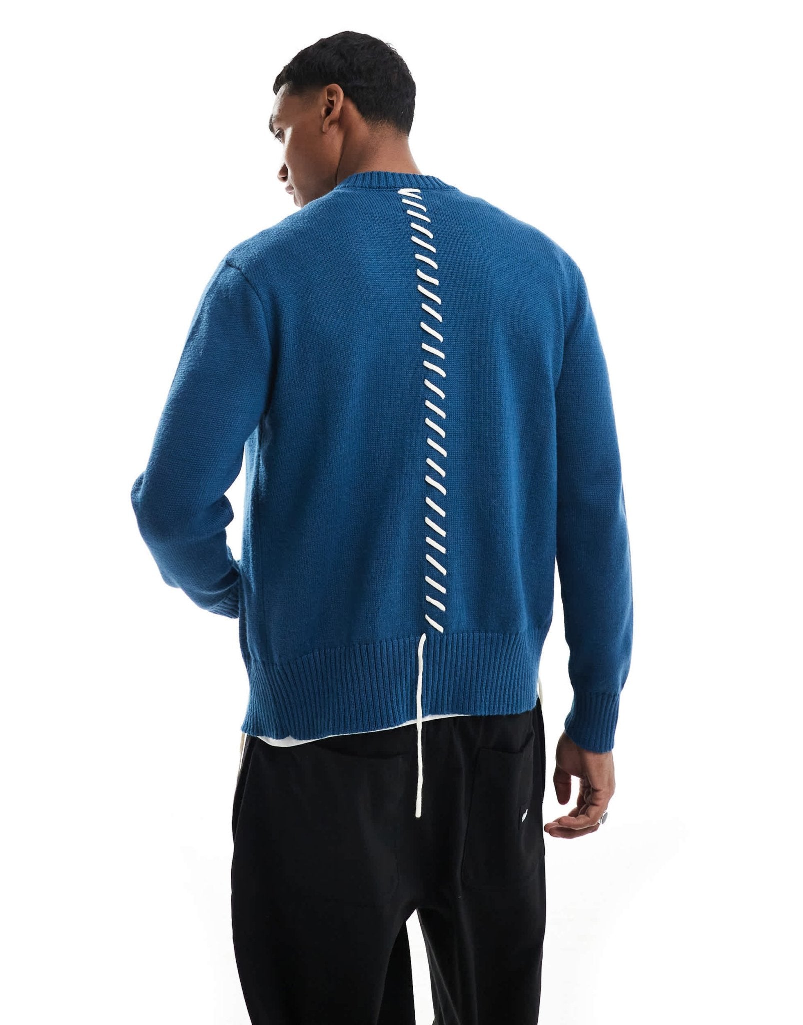 Native Youth lace - up detail relaxed cardigan in teal blue - ASOS Sample Sale EU Store