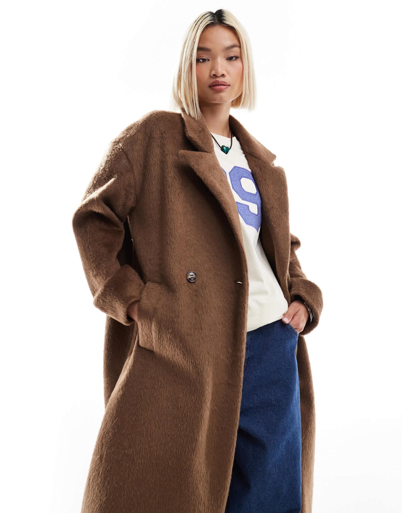 Native Youth oversized double breasted blazer coat in mushroom - ASOS Sample Sale EU Store