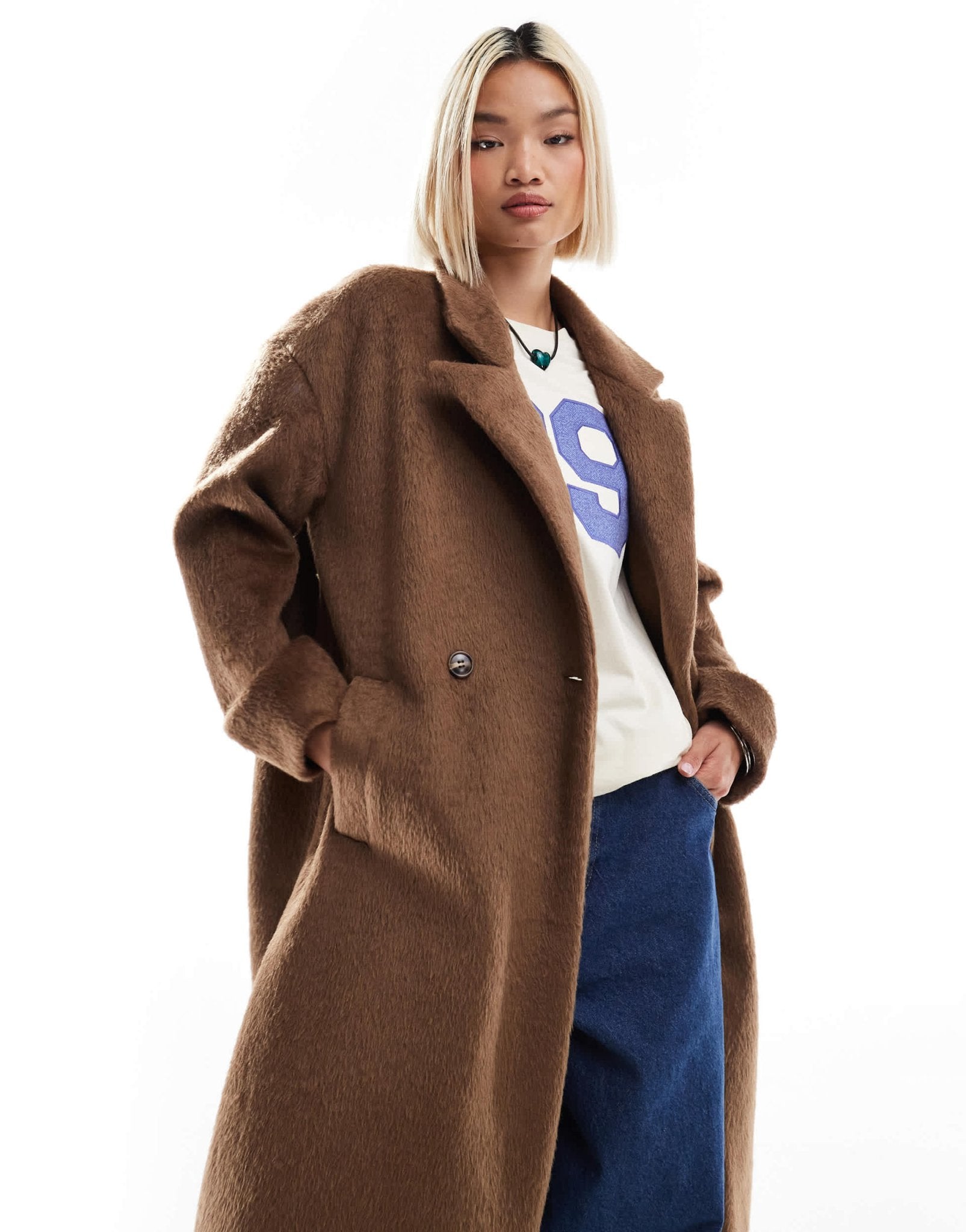 Native Youth oversized double breasted blazer coat in mushroom - ASOS Sample Sale EU Store