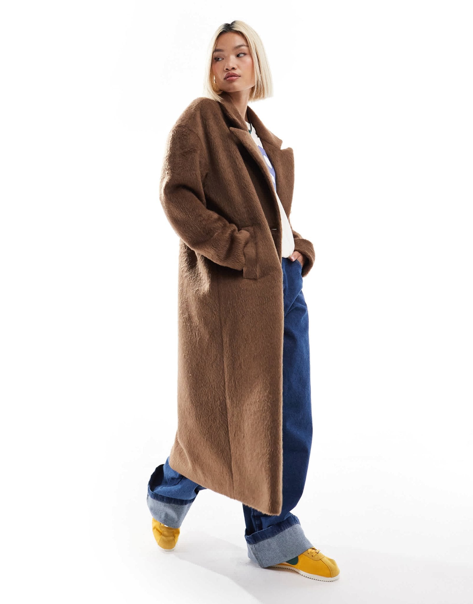 Native Youth oversized double breasted blazer coat in mushroom - ASOS Sample Sale EU Store