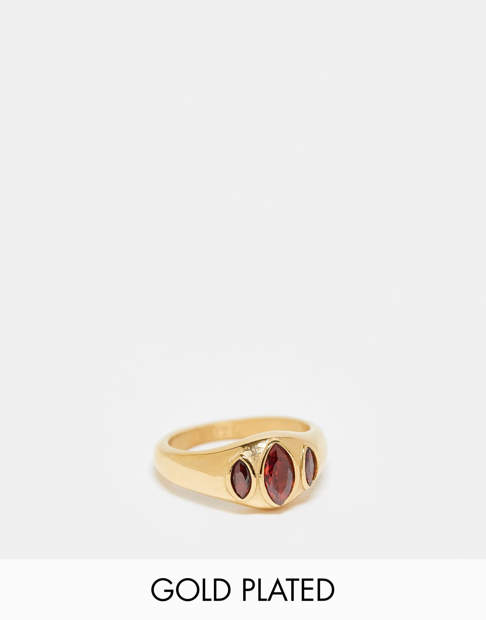 Neck On The Line gold plated ruby stone ring - ASOS Sample Sale EU Store