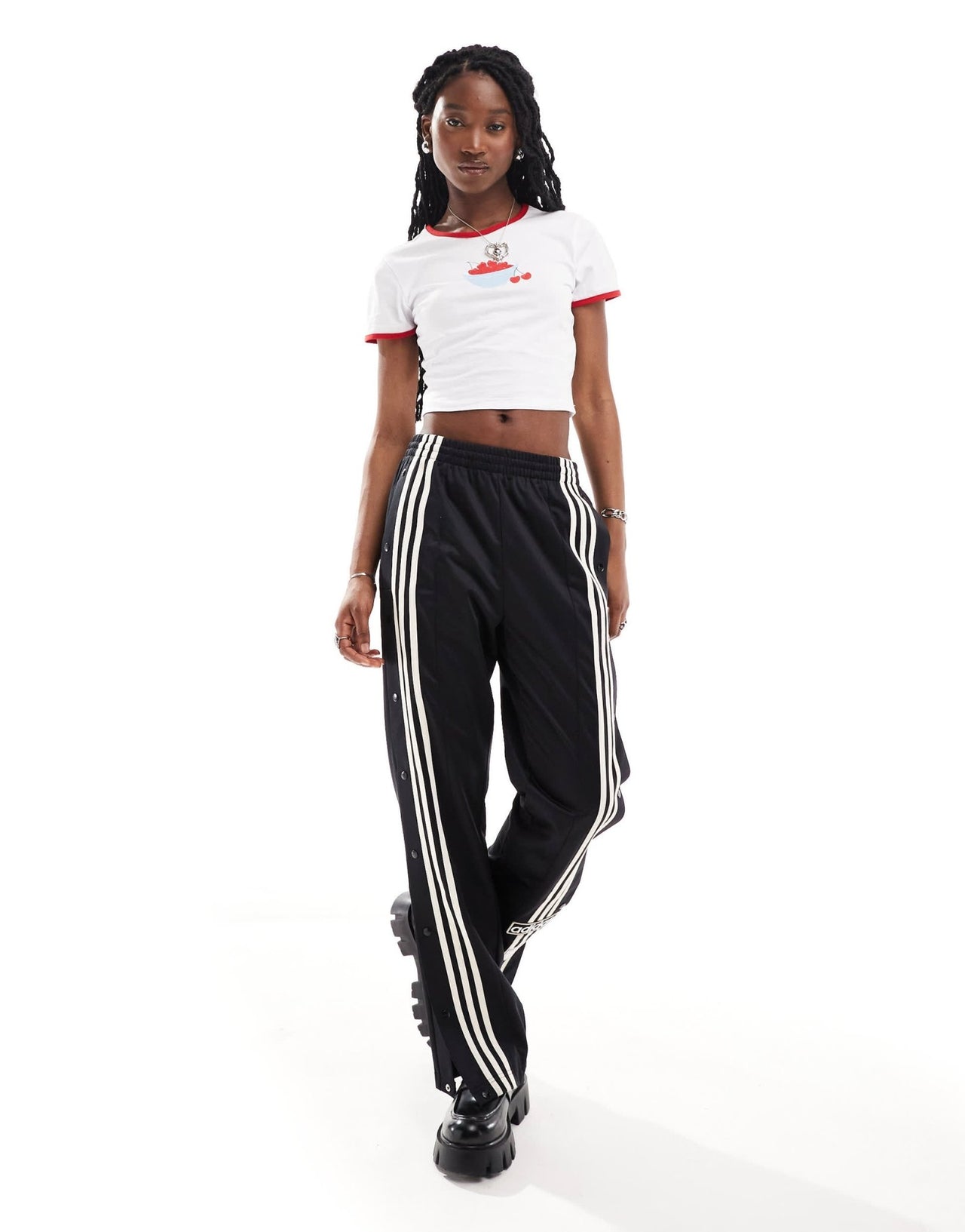 Neon Rose bowl of cherries ringer t-shirt in white and red - ASOS Sample Sale EU Store