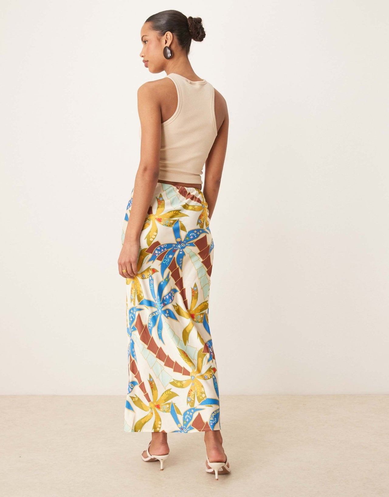 Never Fully Dressed Dorris maxi skirt co - ord in blue palm print - ASOS Sample Sale EU Store