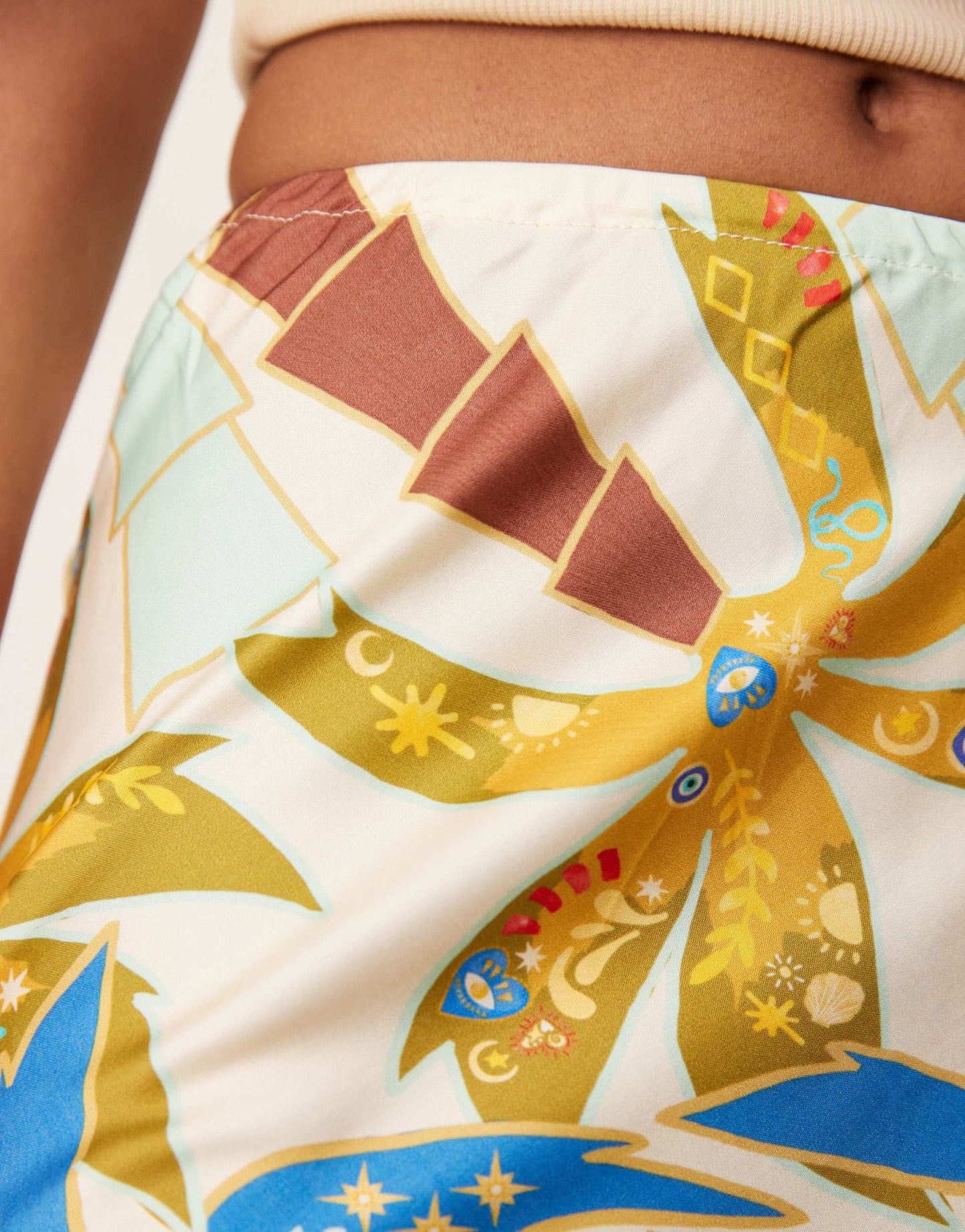 Never Fully Dressed Dorris maxi skirt co - ord in blue palm print - ASOS Sample Sale EU Store