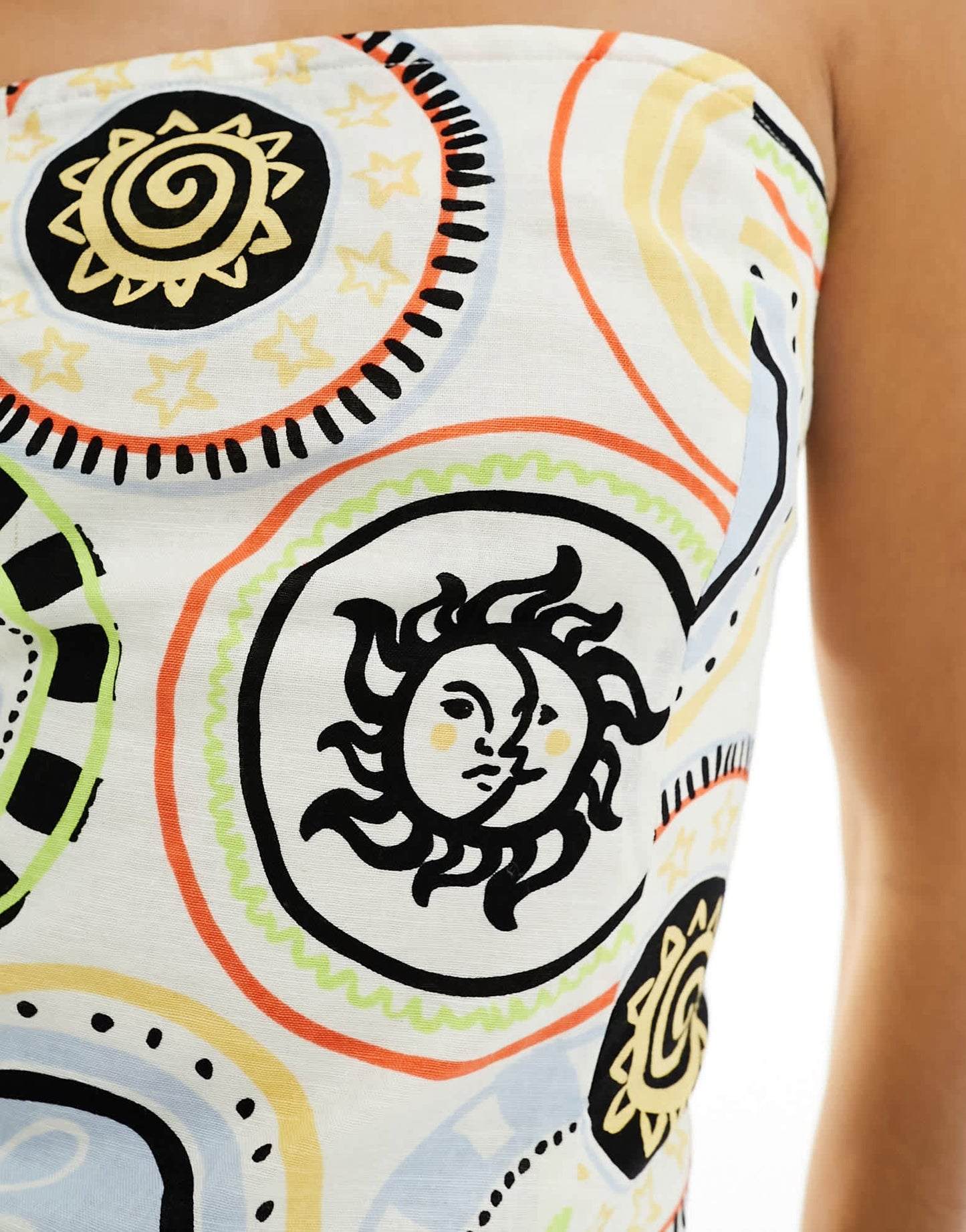 Never Fully Dressed longline strapless top co - ord in cream mosaic print - ASOS Sample Sale EU Store