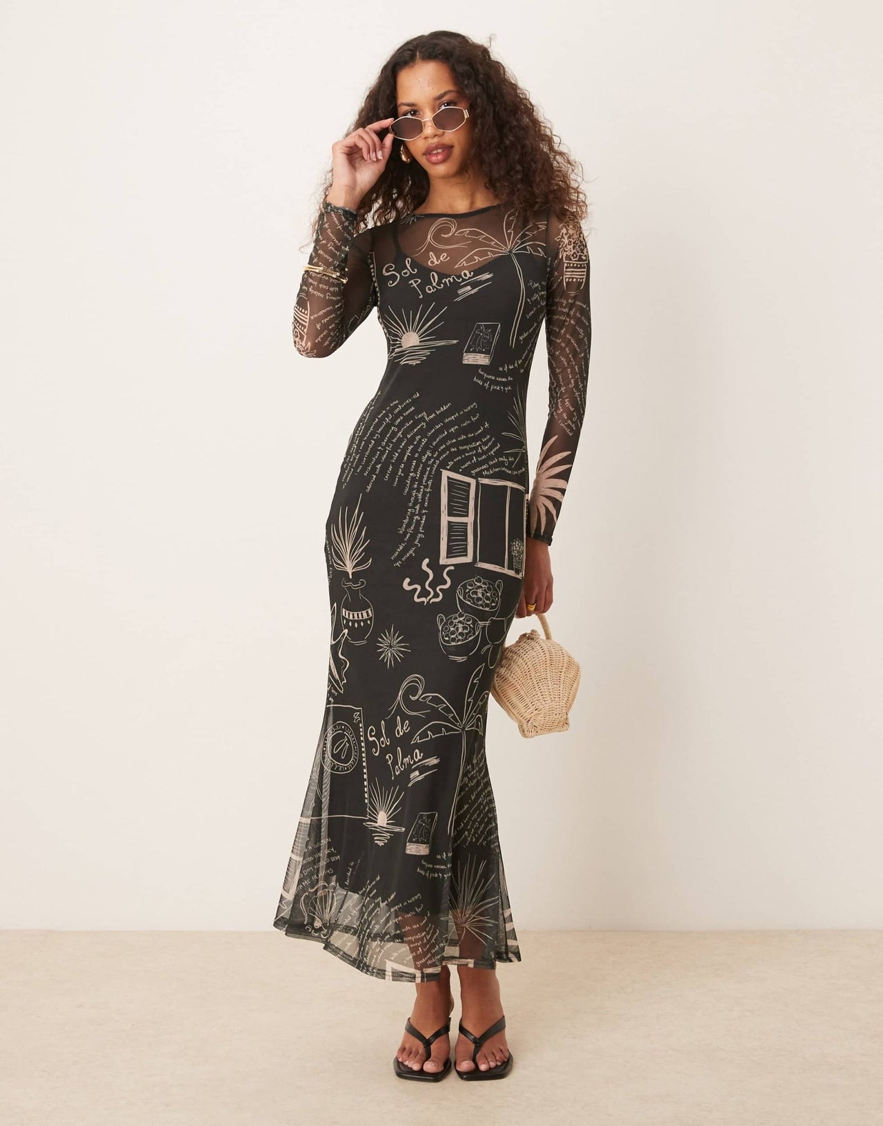 Never Fully Dressed mesh midaxi dress in black - ASOS Sample Sale EU Store