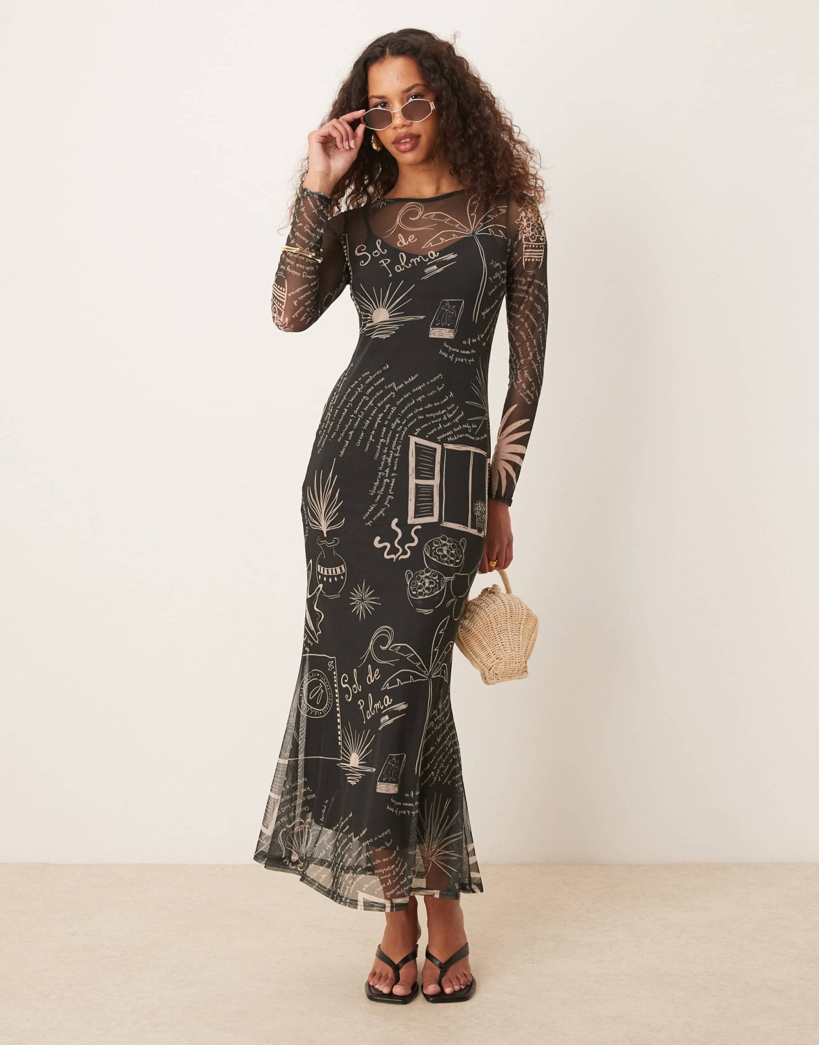 Never Fully Dressed mesh midaxi dress in black - ASOS Sample Sale EU Store